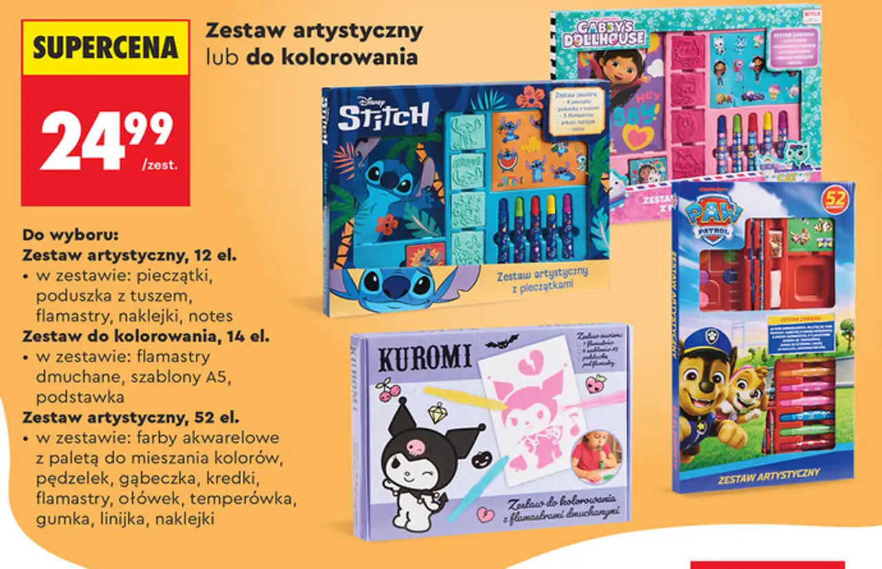 Zestaw artystyczny lub do kolorowania