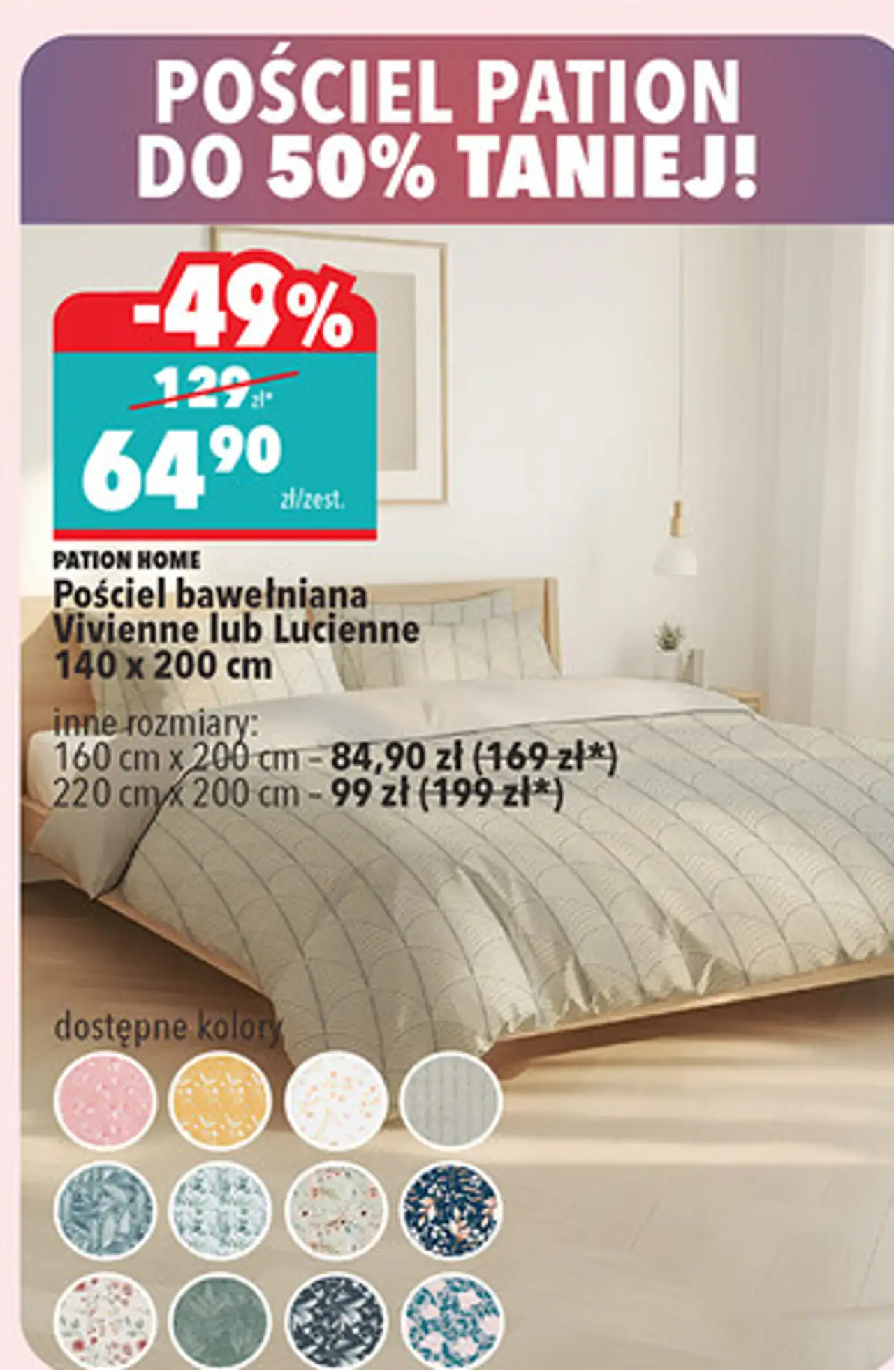 Pościel bawełniana Vivienne lub Lucienne 140 x 200 cm