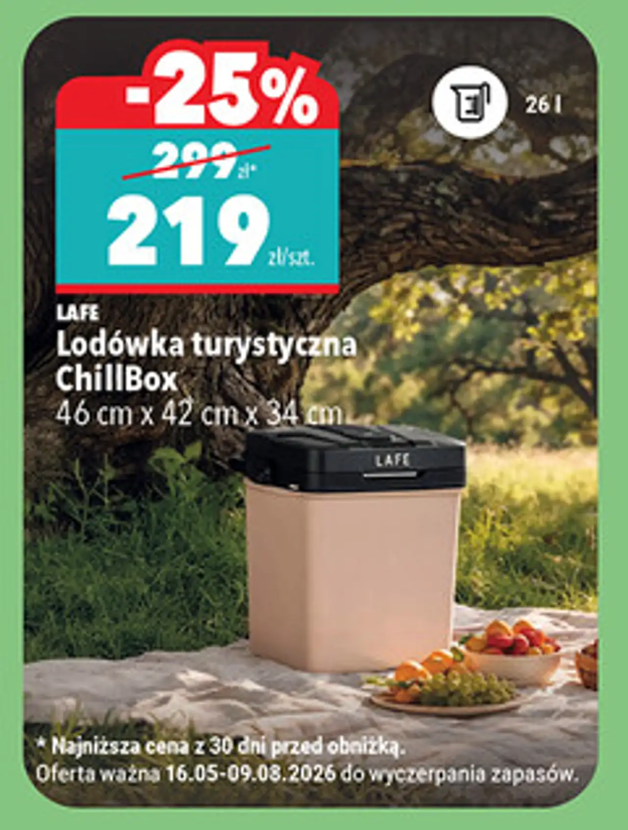 Lodówka turystyczna ChillBox LAFE 46 cm x 42 cm x 34 cm