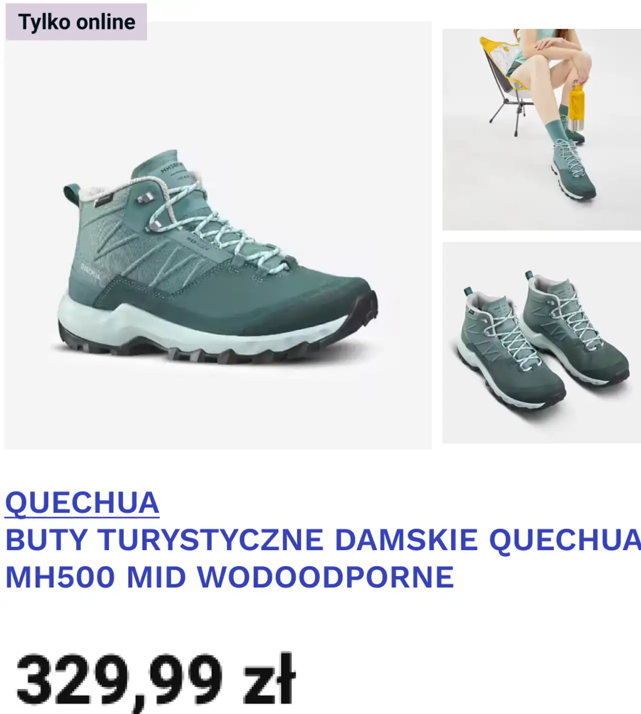 BUTY TURYSTYCZNE DAMSKIE QUECHUA MH500 MID WODOODPORNE