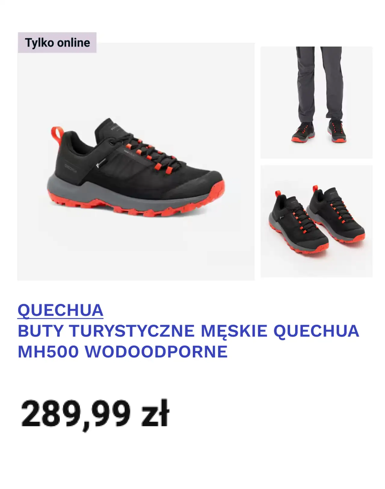 QUECHUA BUTY TURYSTYCZNE MĘSKIE QUECHUA MH500 WODOODPORNE