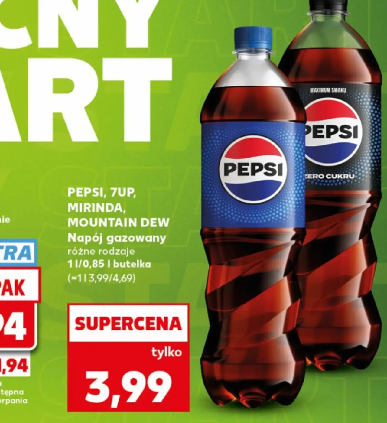 PEPSI, 7UP, MIRINDA, MOUNTAIN DEW Napój gazowany