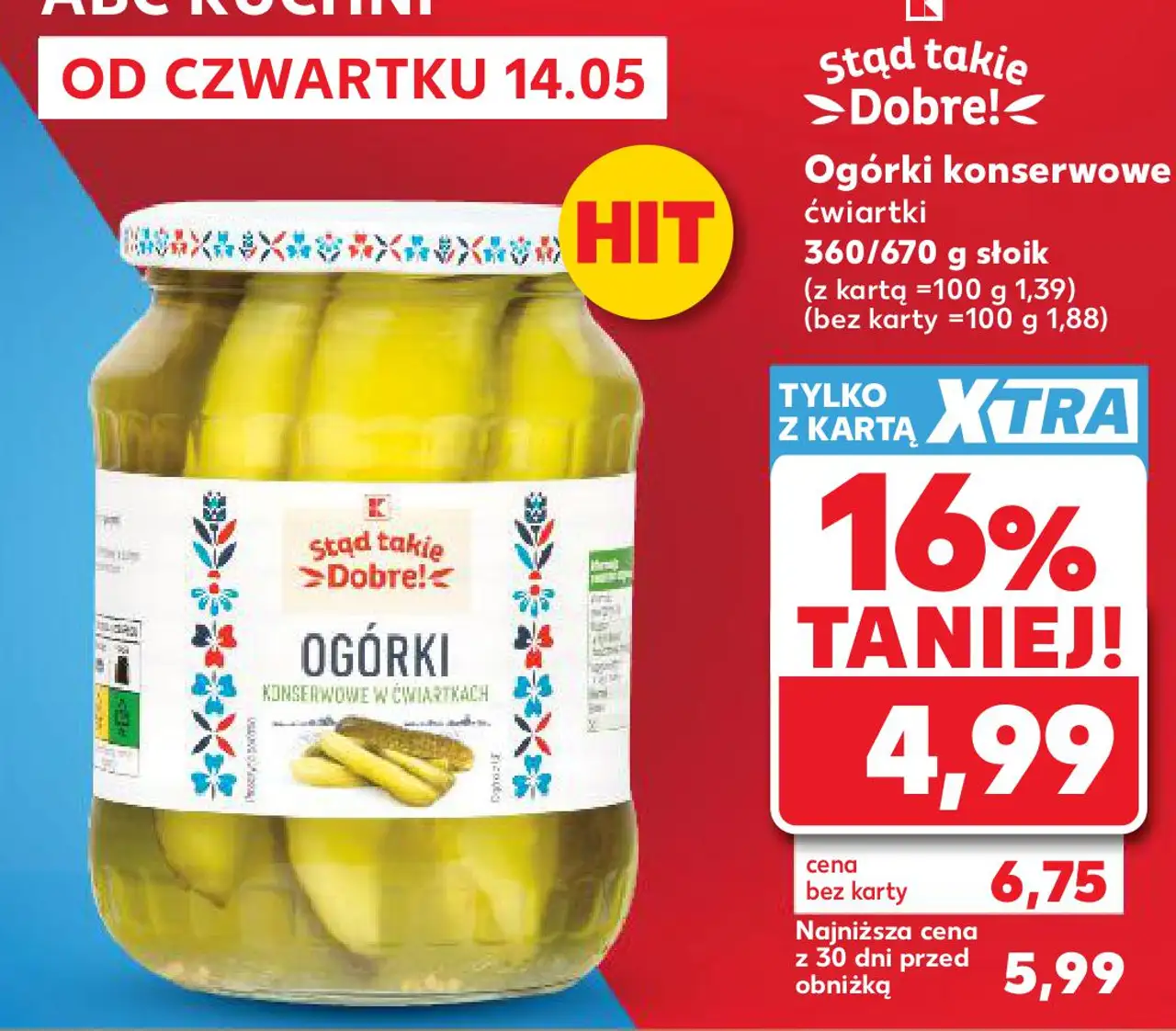 Ogórki konserwowe ćwiartki Stąd takie Dobre!