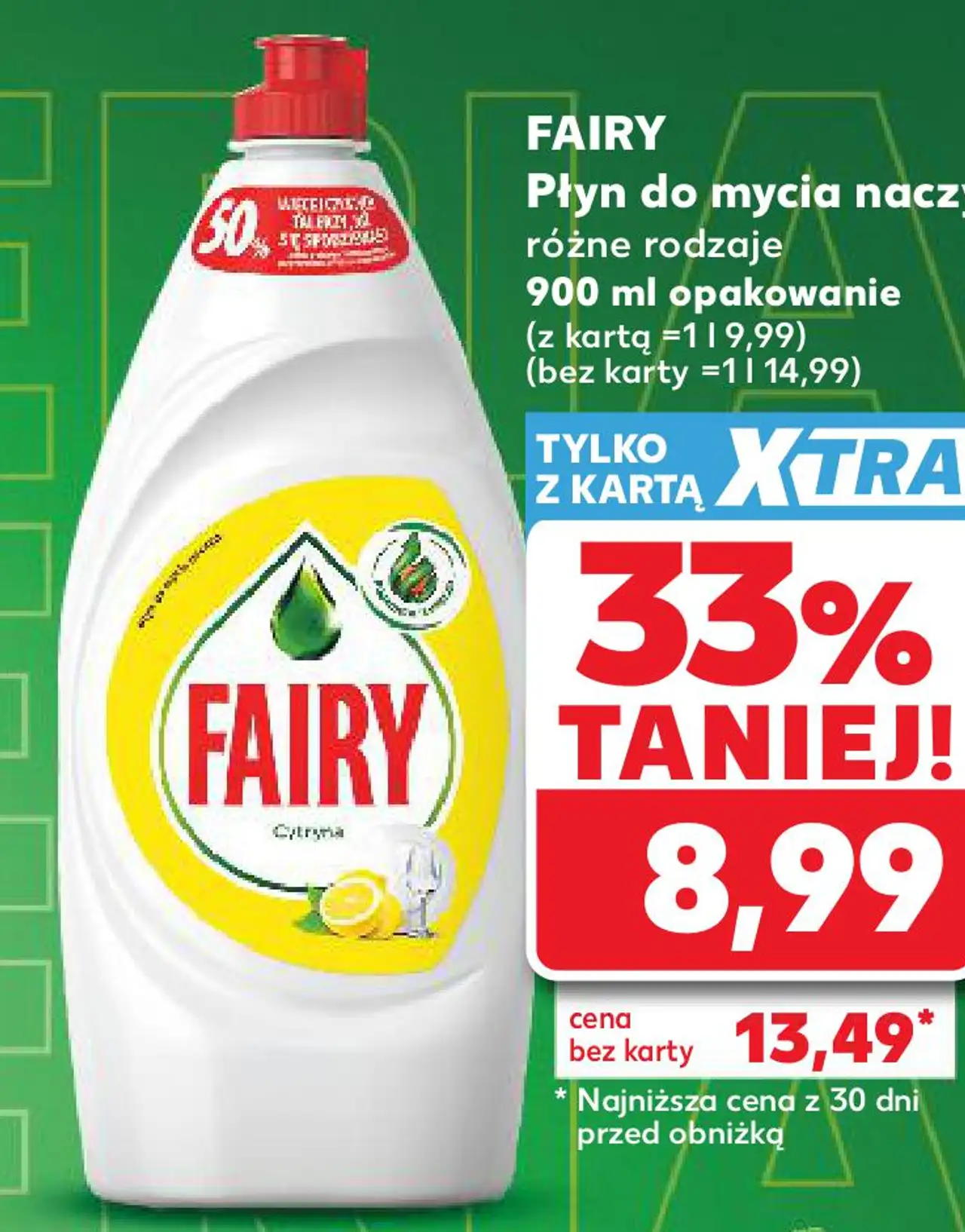FAIRY Płyn do mycia naczyń różne rodzaje 900 ml opakowanie