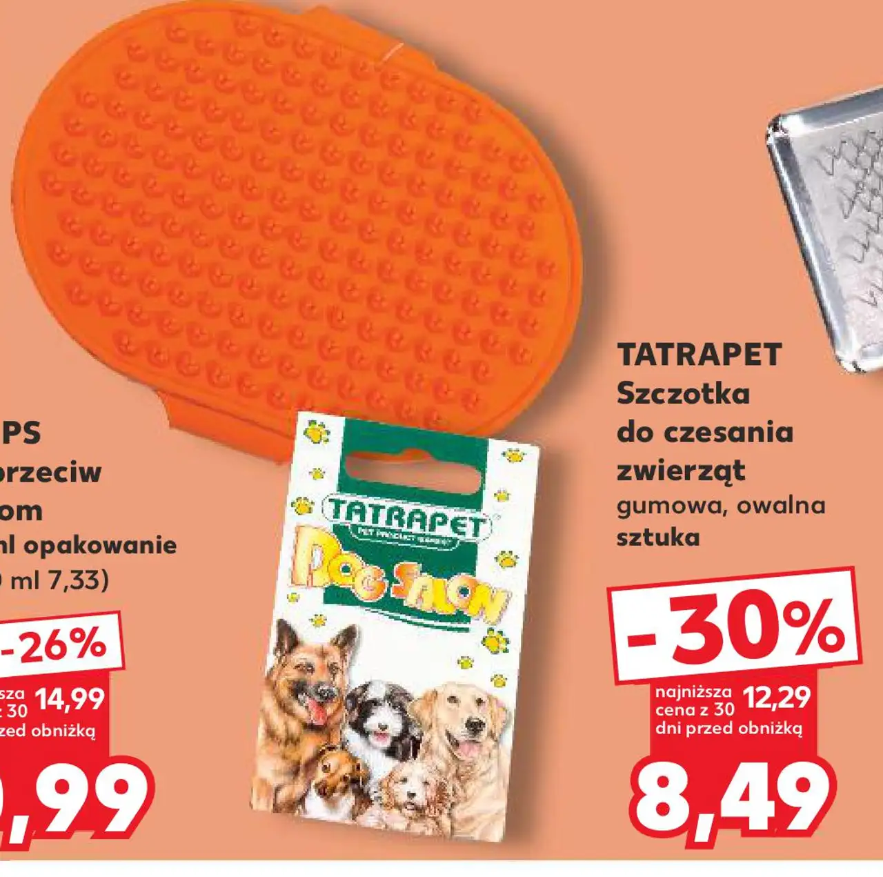 TATRAPET Szczotka do czesania zwierząt gumowa, owalna sztuka