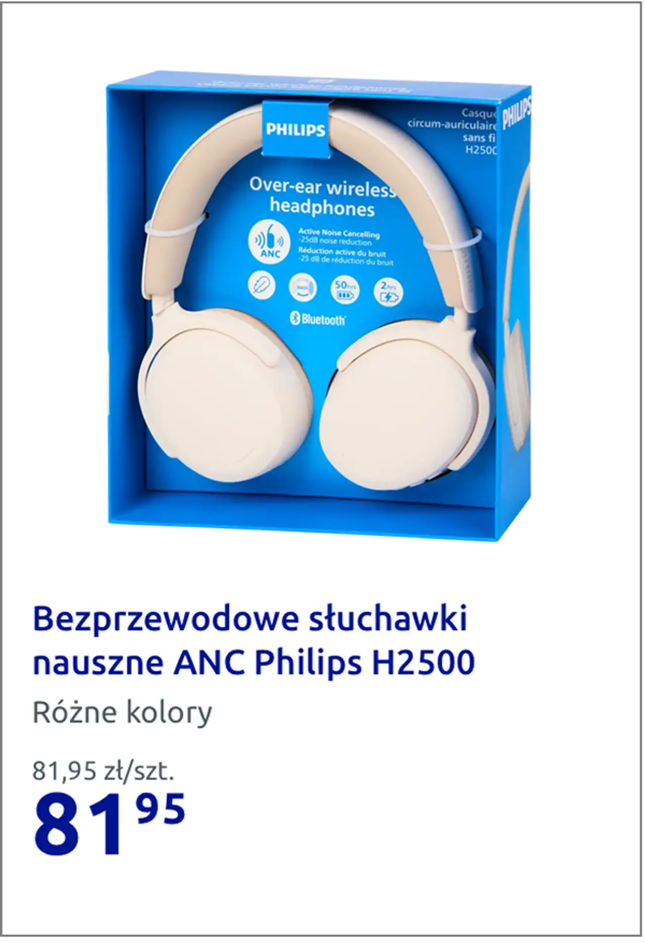 Bezprzewodowe słuchawki nauszne ANC Philips H2500
