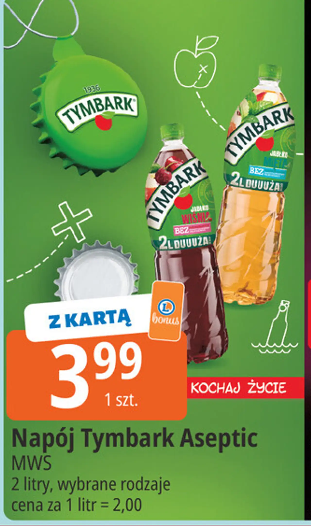 Napój jabłko-mięta Tymbark