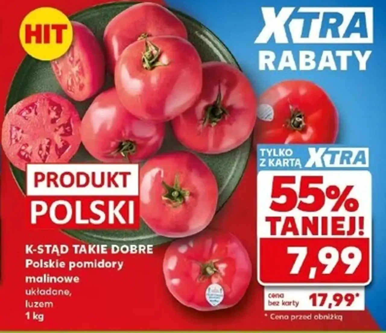 K-STĄD TAKIE DOBRE Polskie pomidory malinowe układane, luzem 1 kg