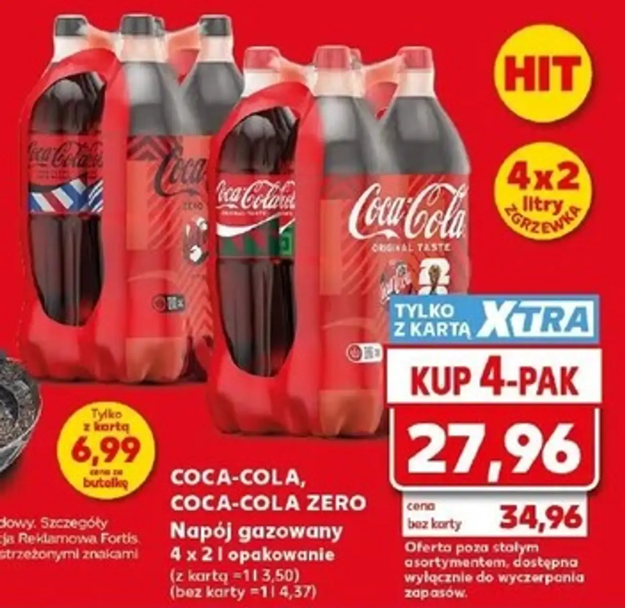 Coca-Cola, Coca-Cola Zero Napój gazowany 4 x 2 l opakowanie