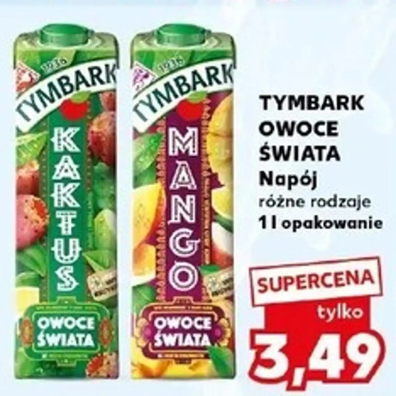 Tymbark Owoce Świata Napój różne rodzaje 1 l opakowanie