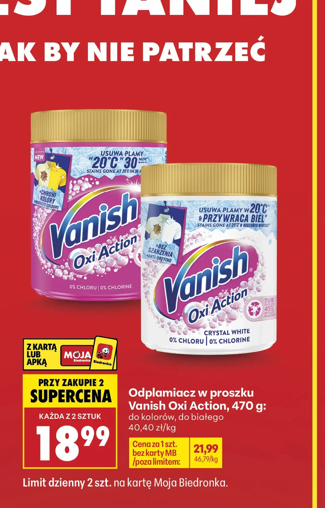 Odplamiacz w proszku Vanish Oxi Action, 470 g: