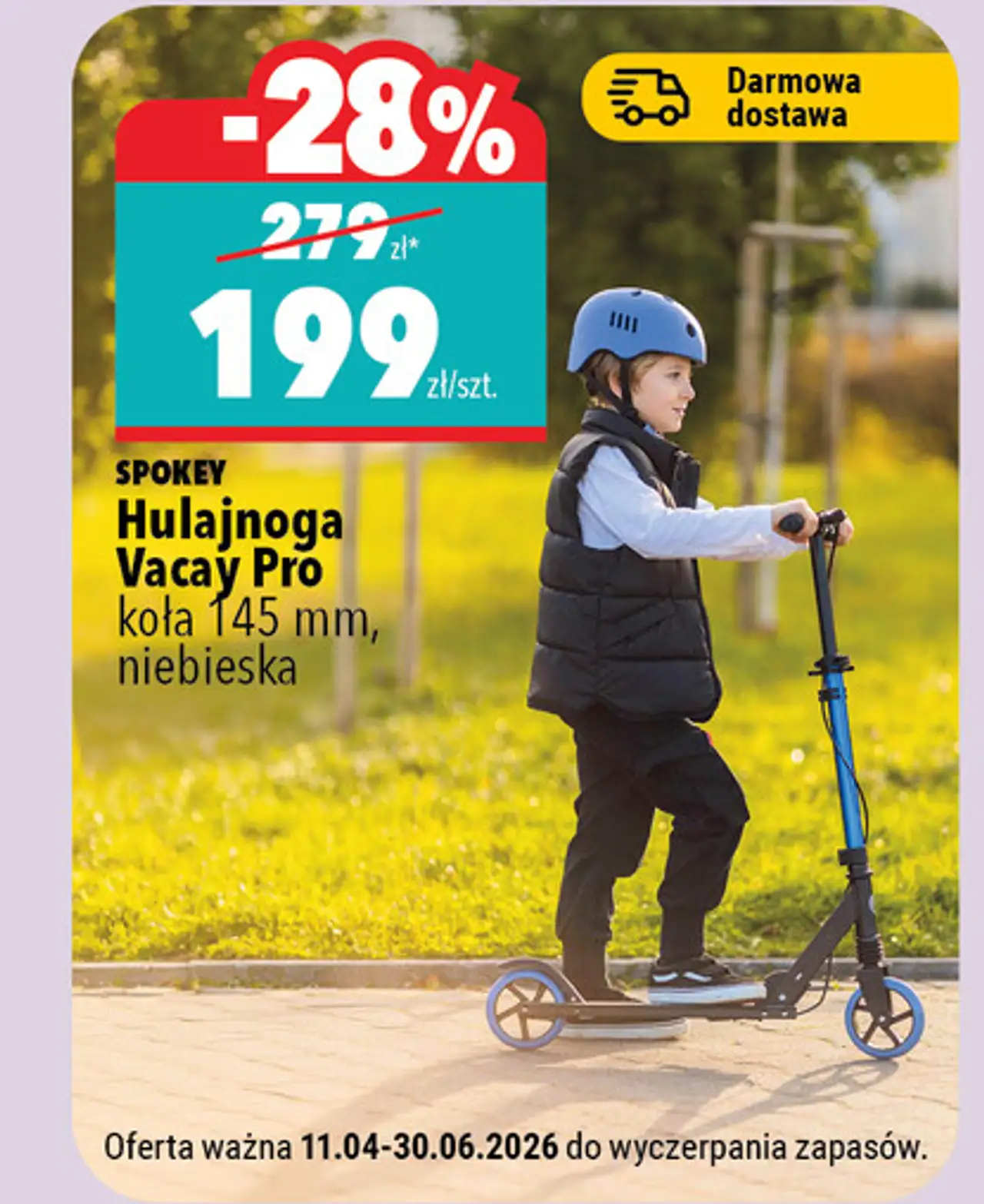 Hulajnoga Vacay Pro koła 145 mm, niebieska