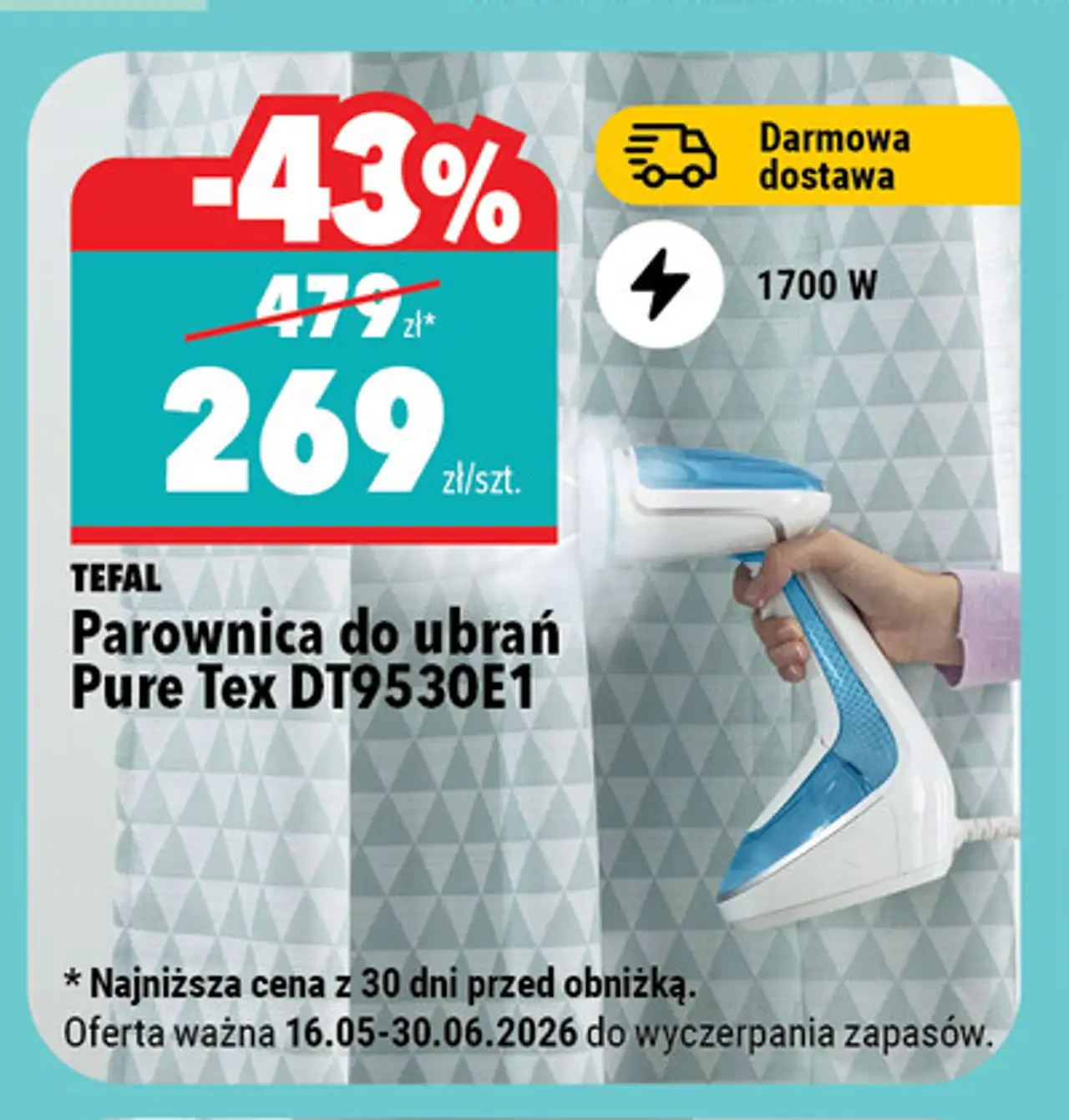 Parownica do ubrań Pure Tex DT9530E1 TEFAL