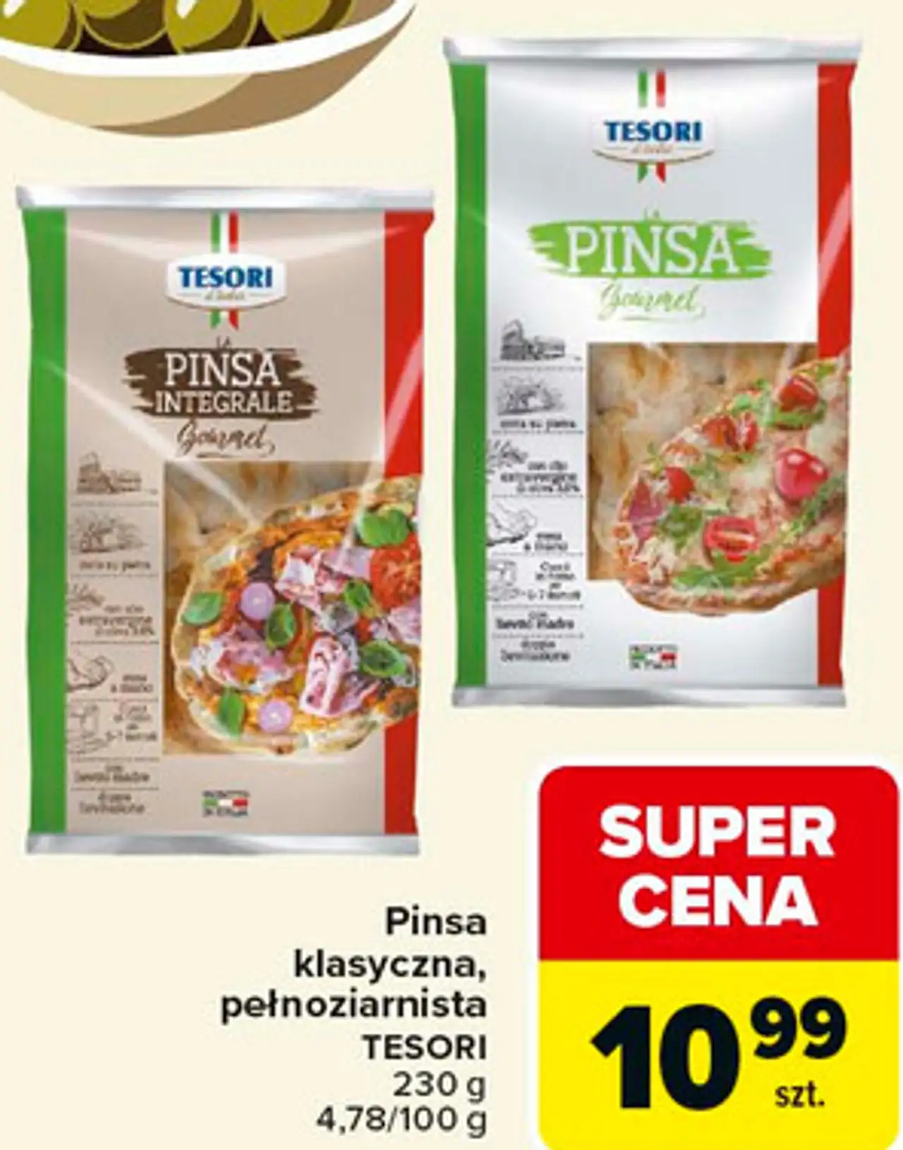 Pinsa klasyczna, pełnoziarnista TESORI