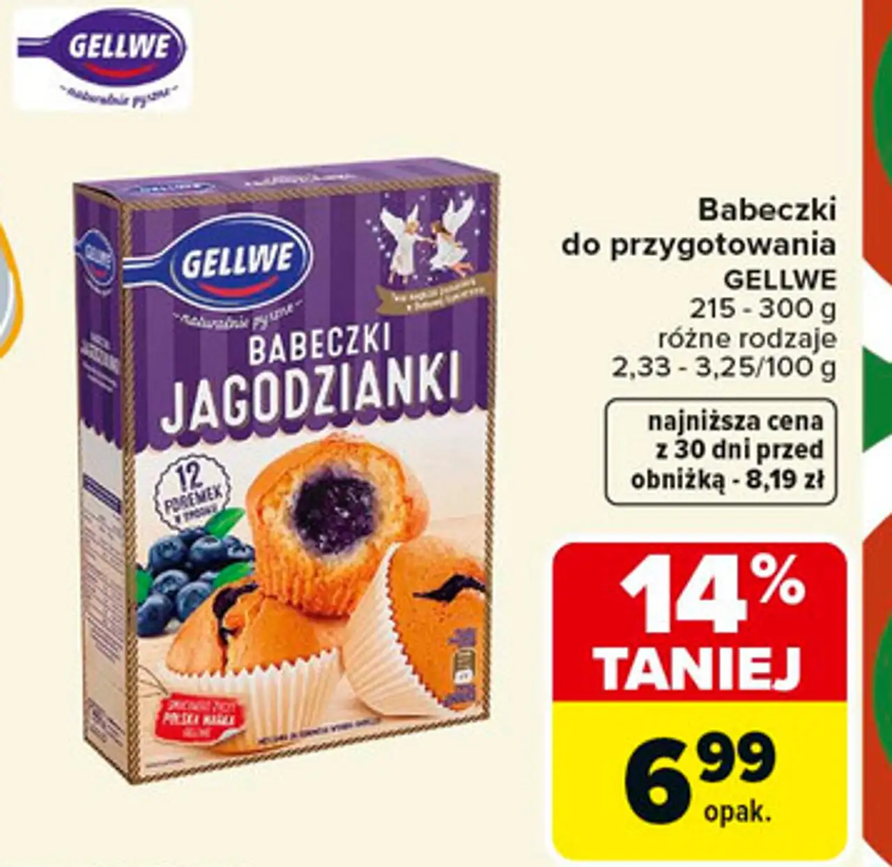 Babeczki do przygotowania GELLWE 215 - 300 g różne rodzaje