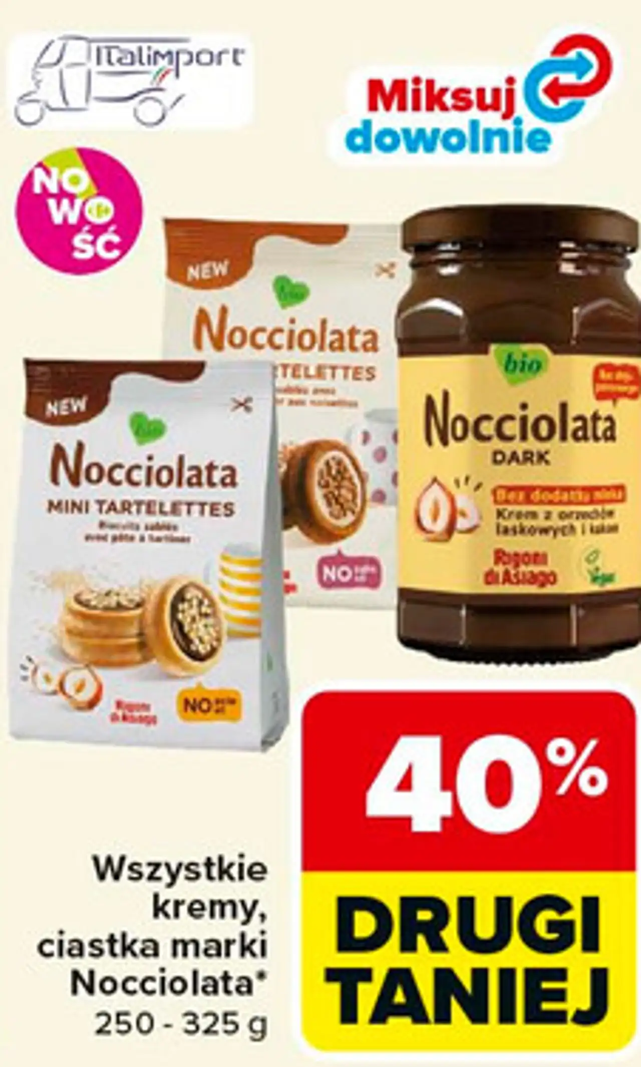 Wszystkie kremy, ciastka marki Nocciolata