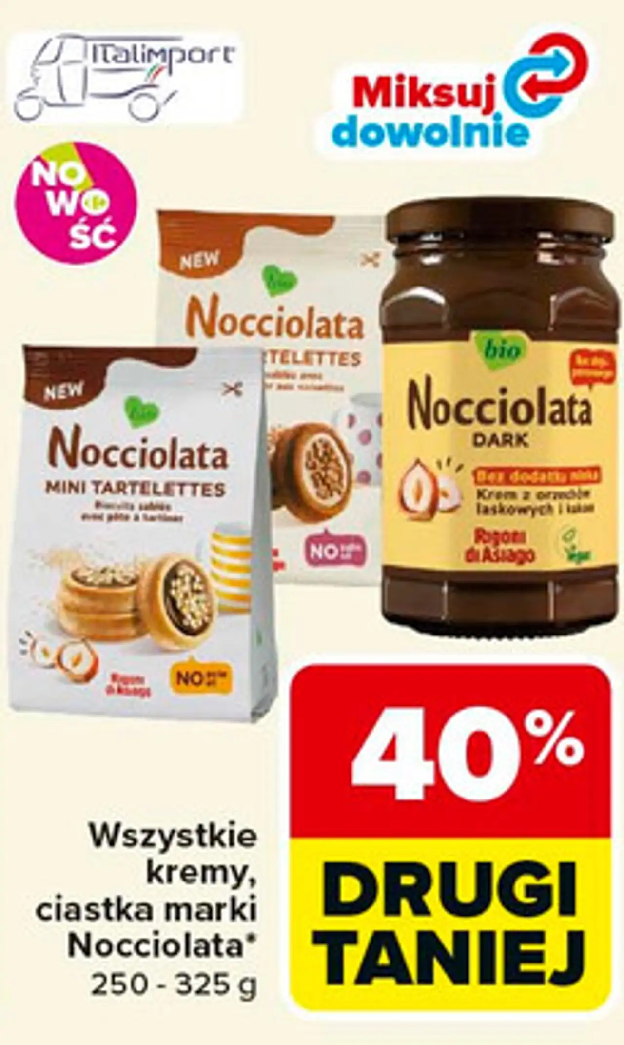 Wszystkie kremy, ciastka marki Nocciolata 250 - 325 g