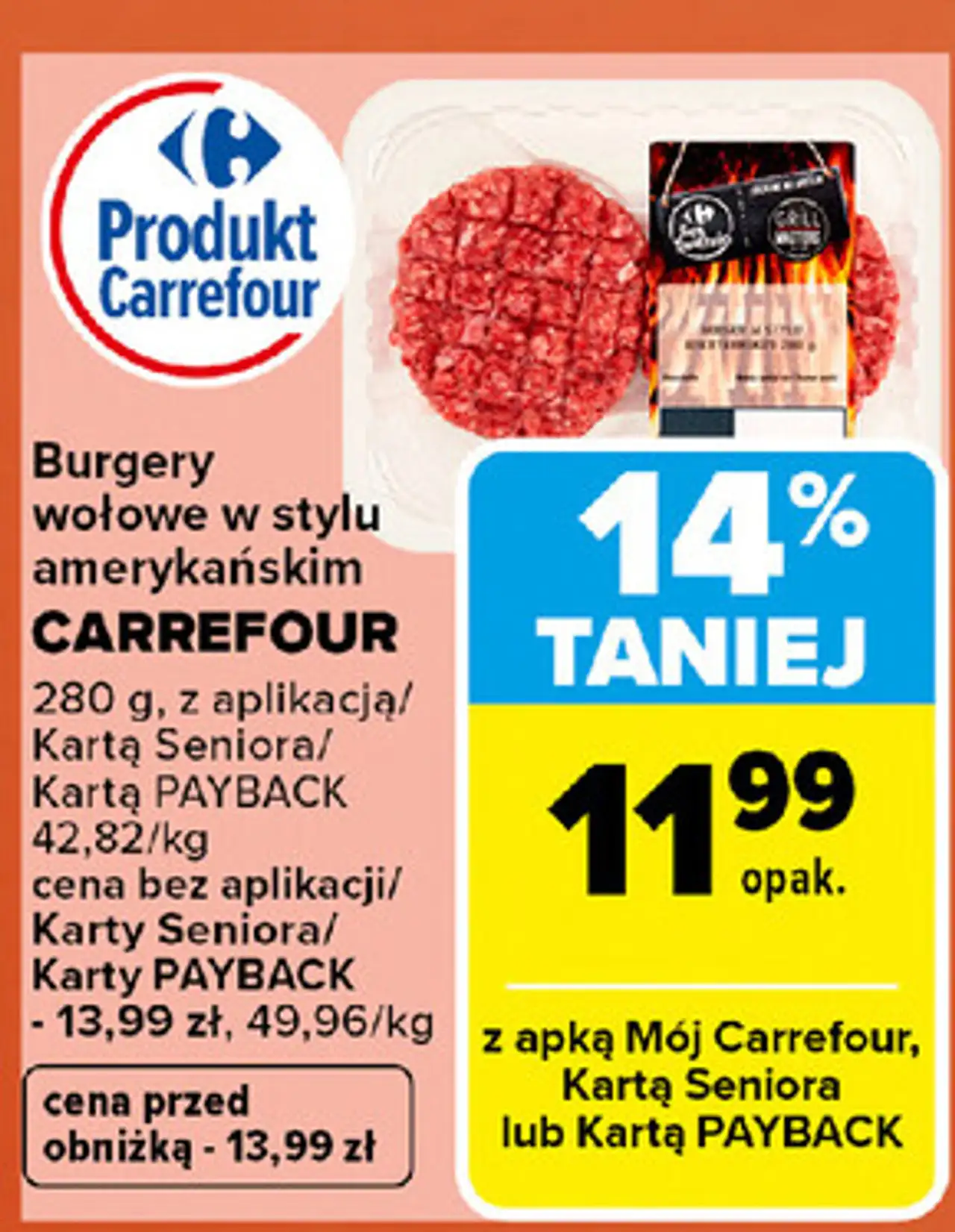 Burgery wołowe w stylu amerykańskim CARREFOUR