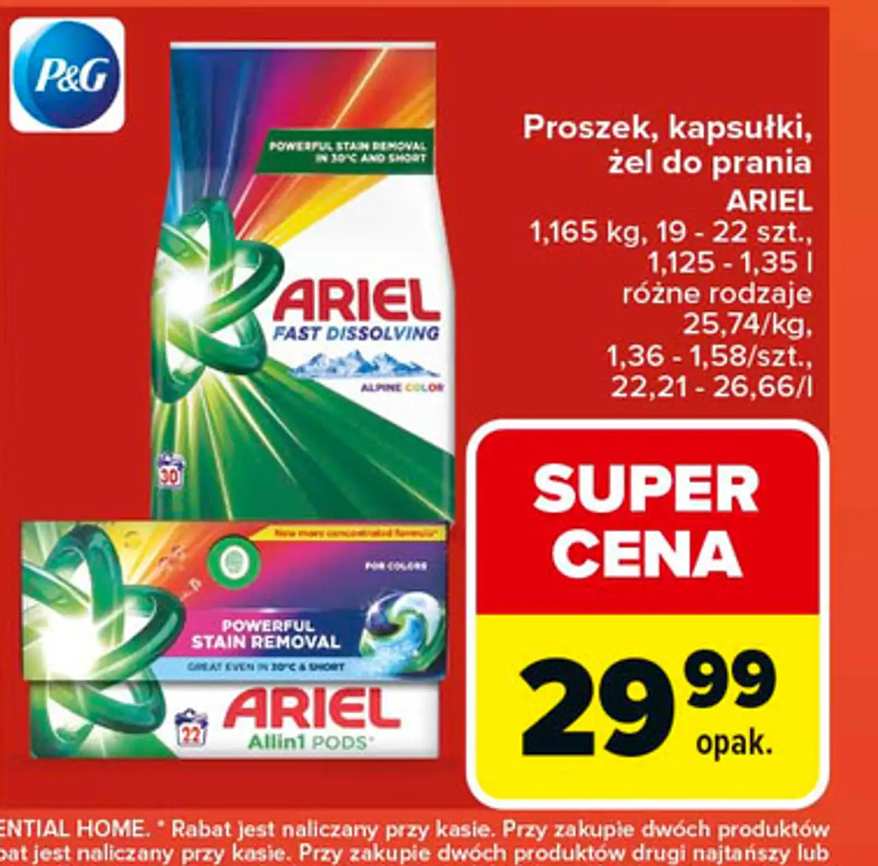 Proszek, kapsułki, żel do prania ARIEL