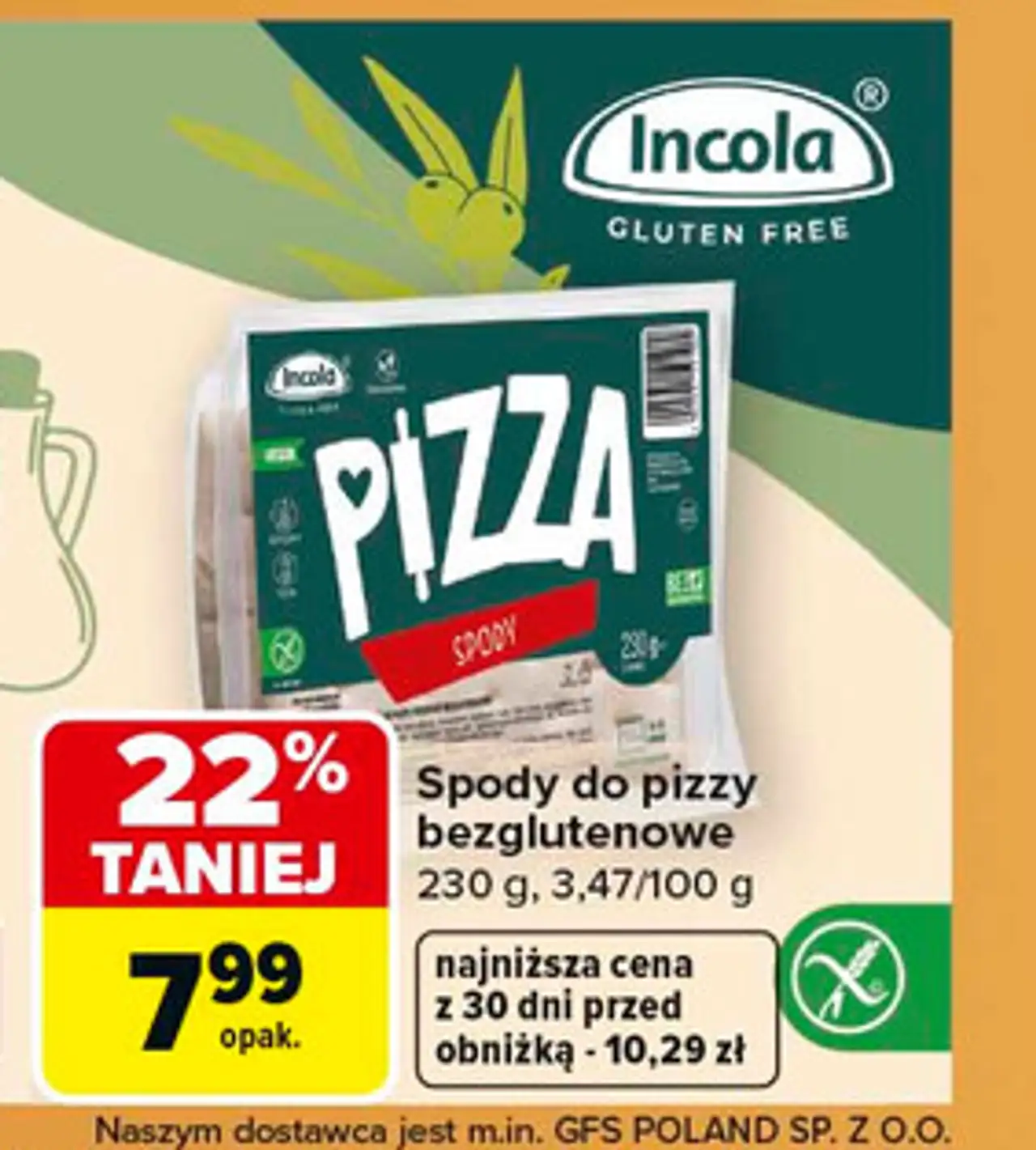 Spody do pizzy bezglutenowe 230 g