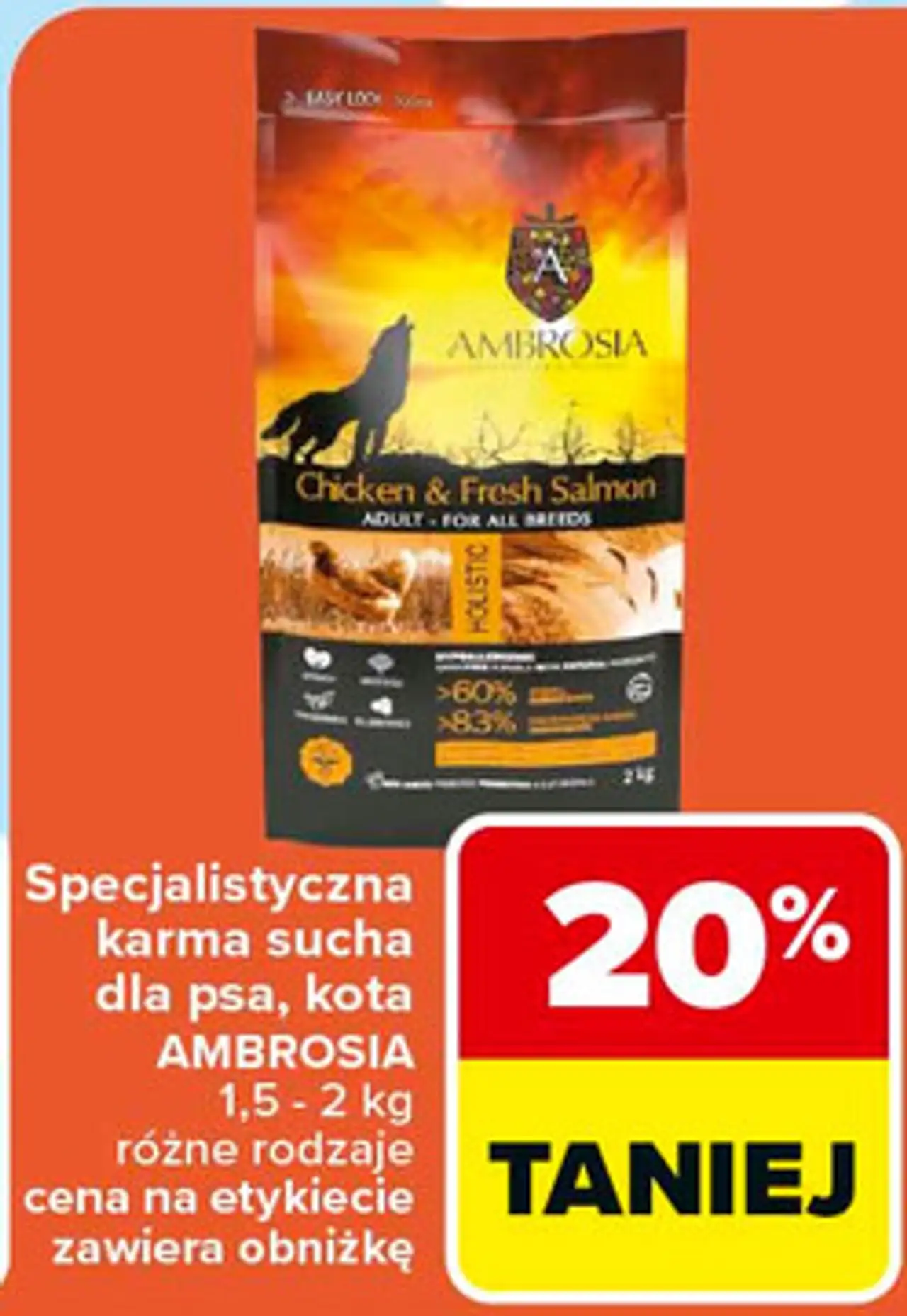 Specjalistyczna karma sucha dla psa, kota AMBROSIA