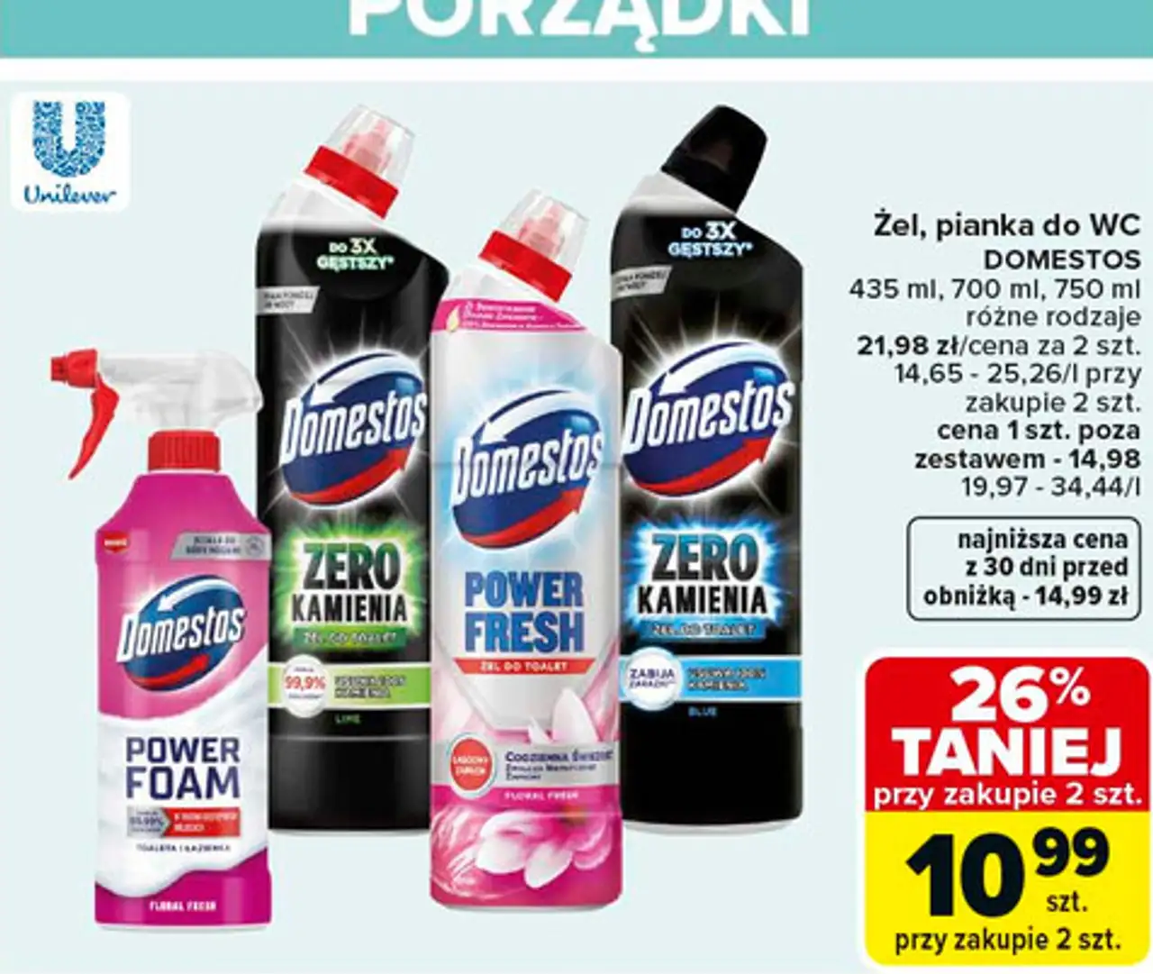 Żel, pianka do WC DOMESTOS