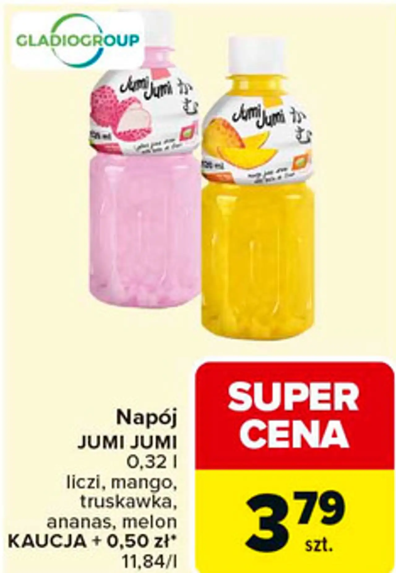 Napój JUMI JUMI 0,32 l liczi, mango, truskawka, ananas, melon