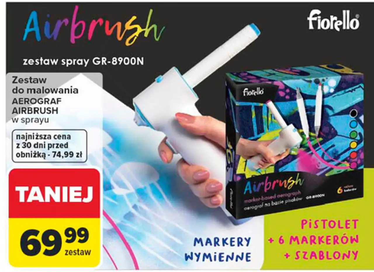 Zestaw do malowania AEROGRAF AIRBRUSH w sprayu fiorello