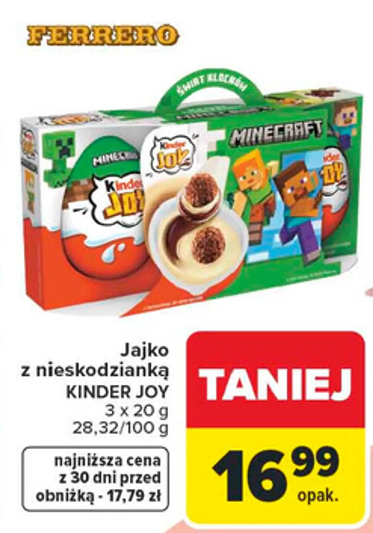 Jajko z niespodzianką minecraft Kinder Joy