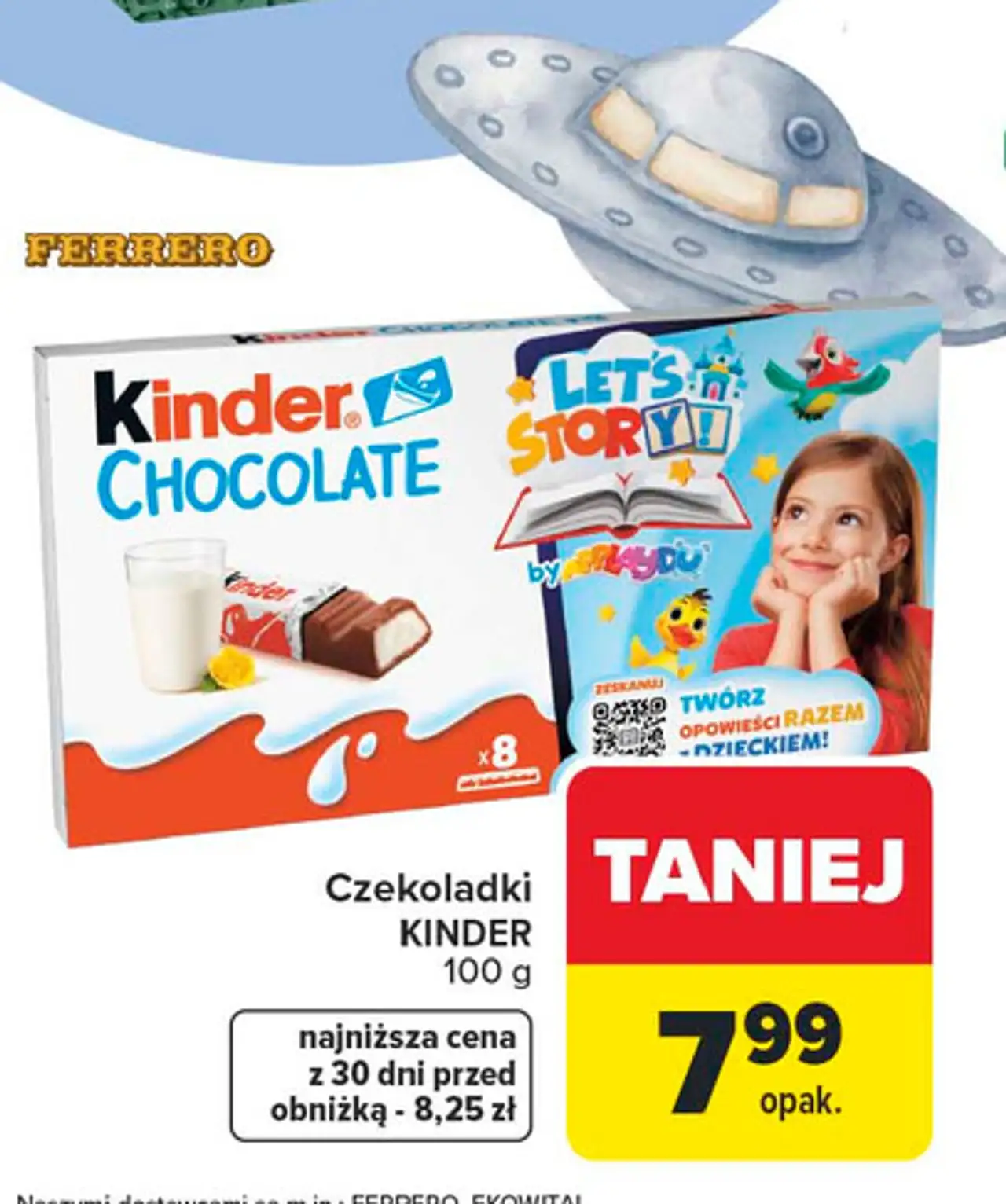 Batoniki z mlecznej czekolady nadzieniem mlecznym Kinder Chocolate