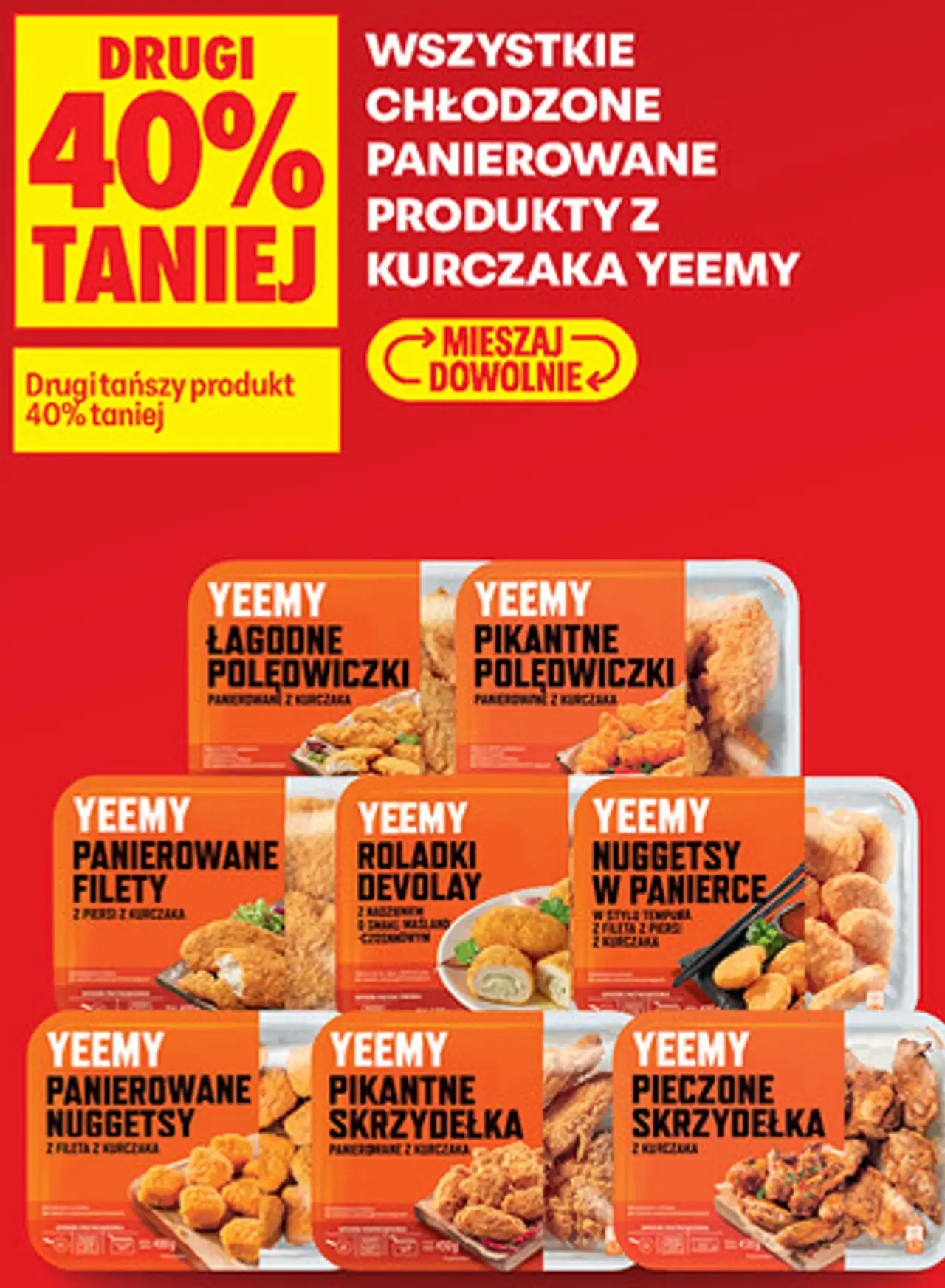 Chłodzone panierowane produkty z kurczaka Yeemy