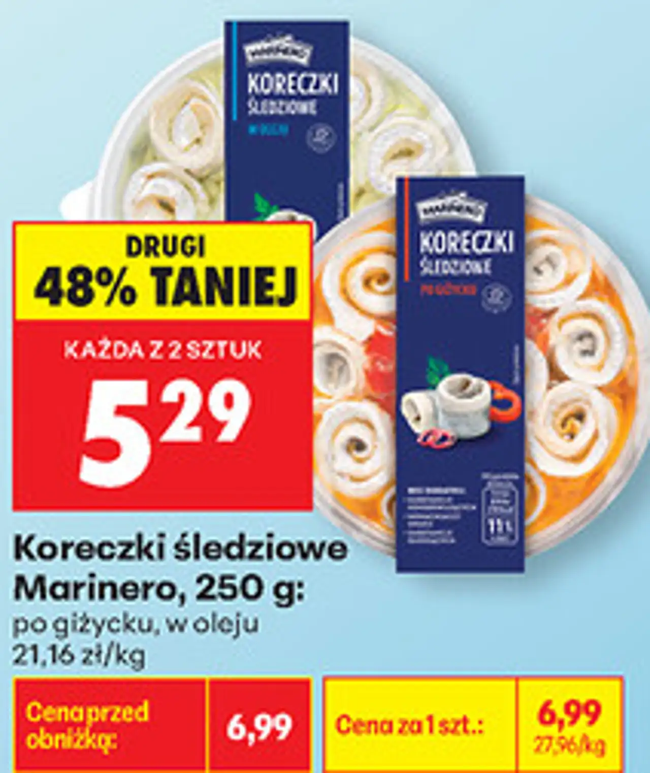 Koreczki śledziowe Marinero, 250 g: po giżycku, w oleju
