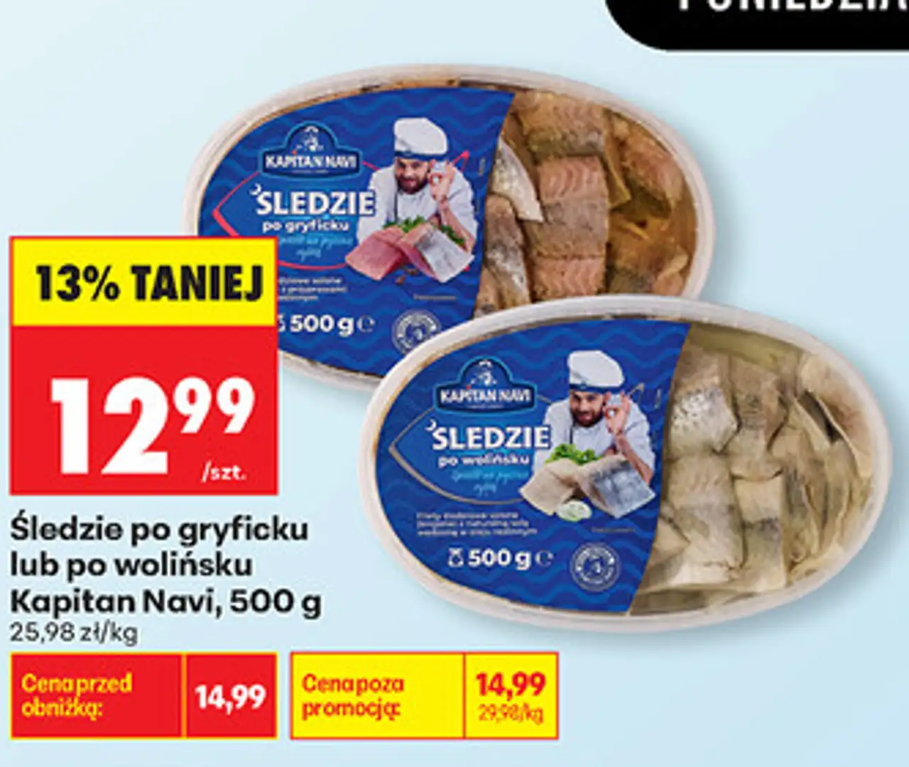 Śledzie po gryficku lub po wolińsku Kapitan Navi, 500 g