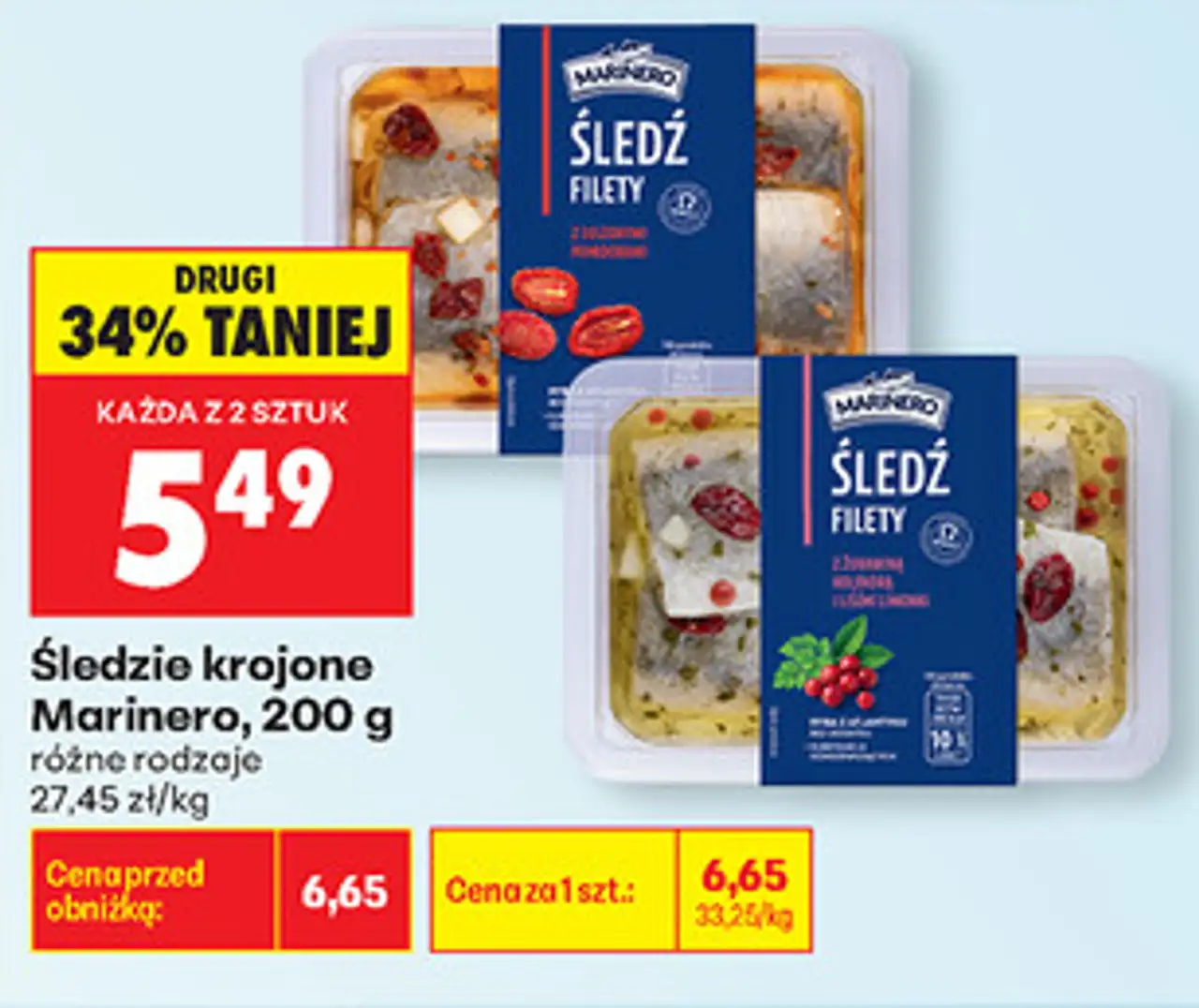 Śledzie krojone Marinero, 200 g różne rodzaje