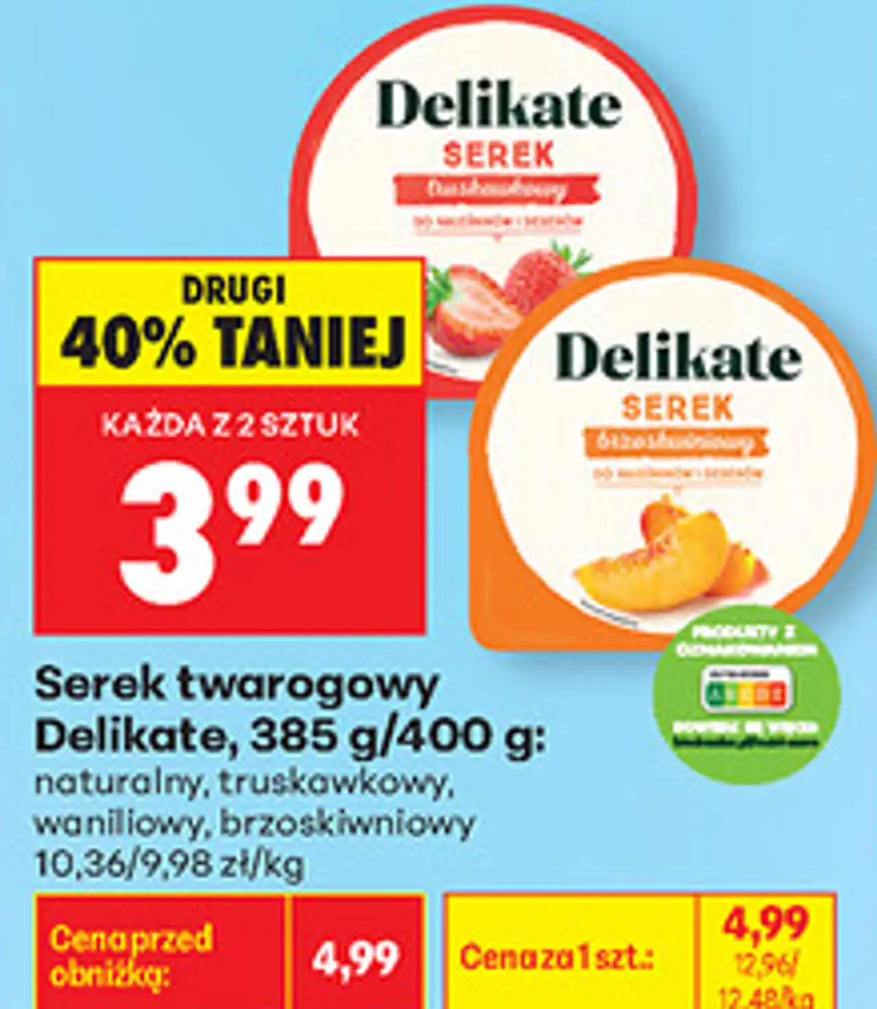 Serek twarogowy Delikate, 385 g/400 g