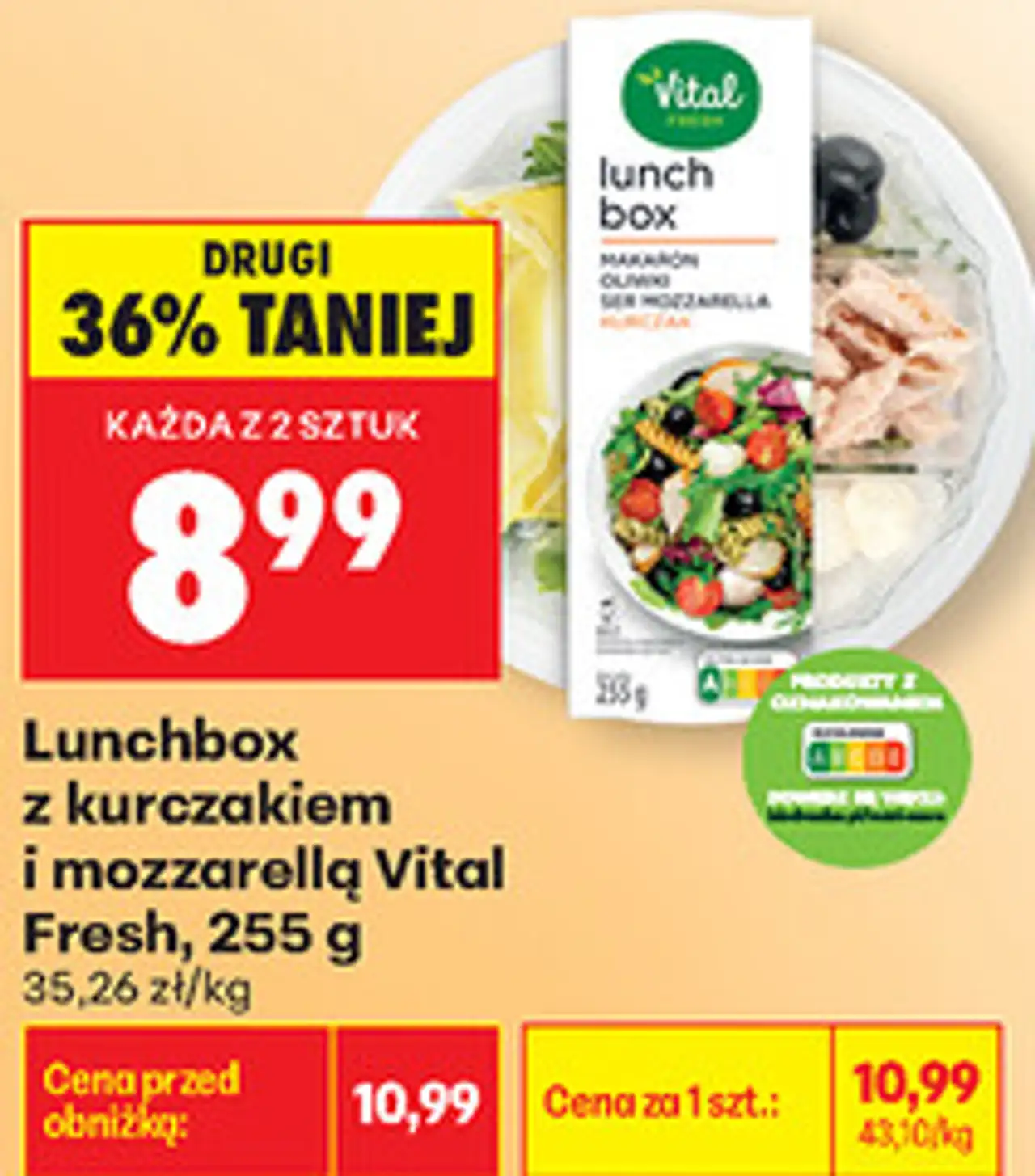Lunchbox z kurczakiem i mozzarellą Vital Fresh, 255 g