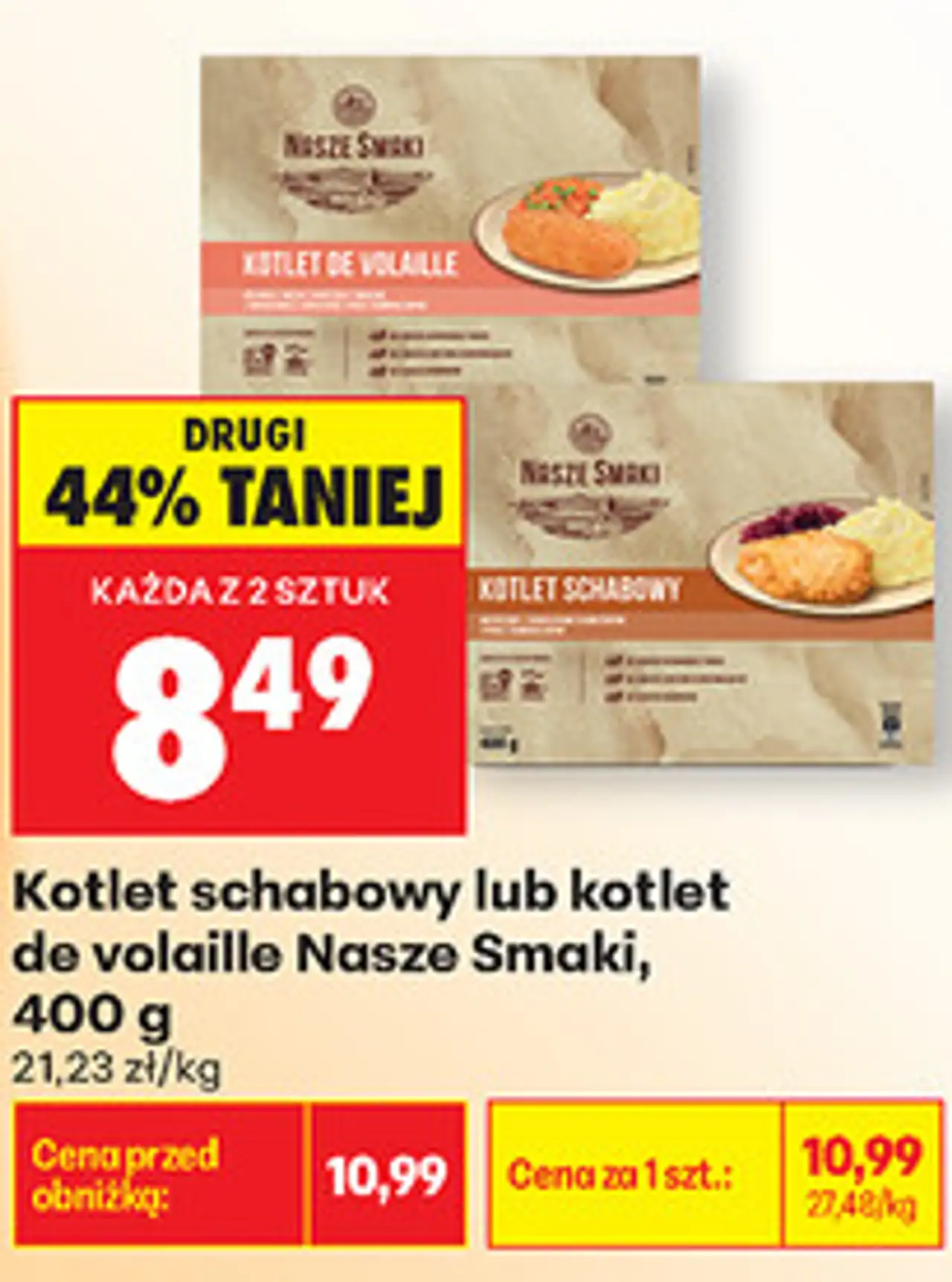 Kotlet schabowy lub kotlet de volaille Nasze Smaki, 400 g