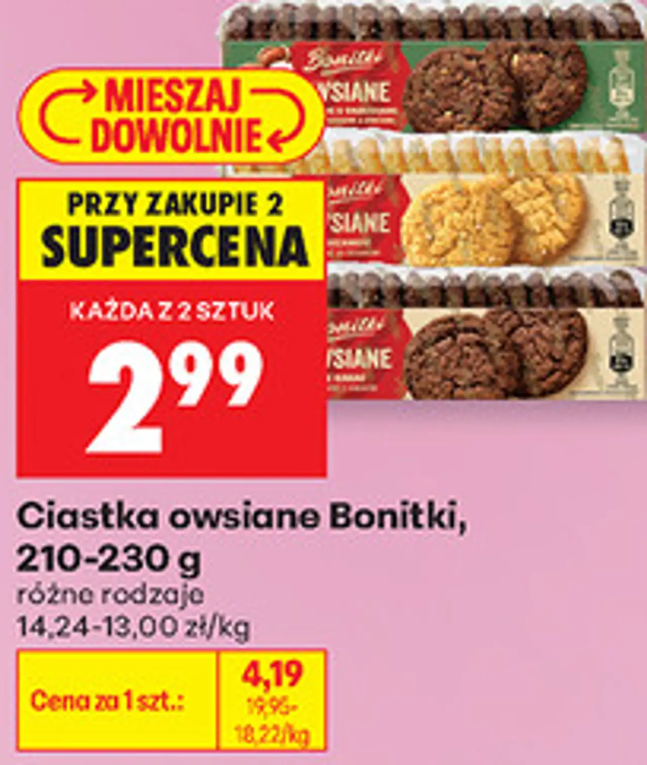 Ciastka owsiane Bonitki, 210-230 g