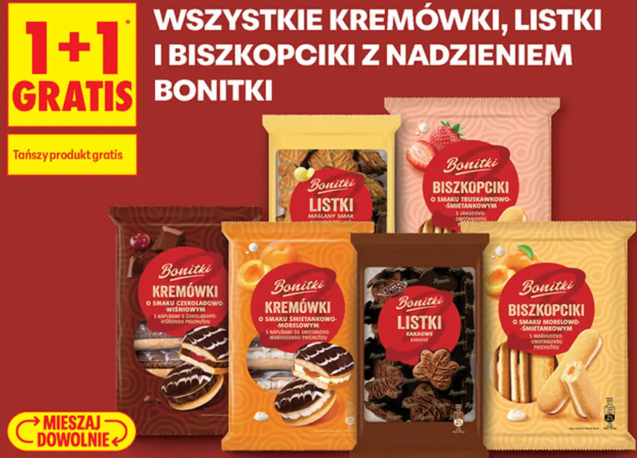 WSZYSTKIE KREMÓWKI, LISTKI I BISZKOPCIKI Z NADZIENIEM BONITKI