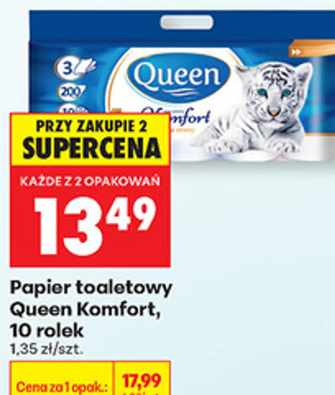 Papier toaletowy Queen Komfort, 10 rolek