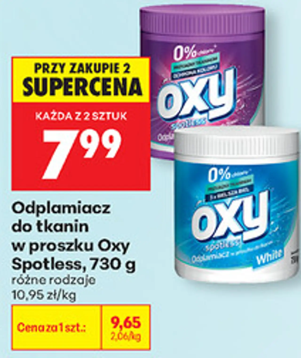 Odplamiacz do tkanin w proszku Oxy Spotless, 730 g