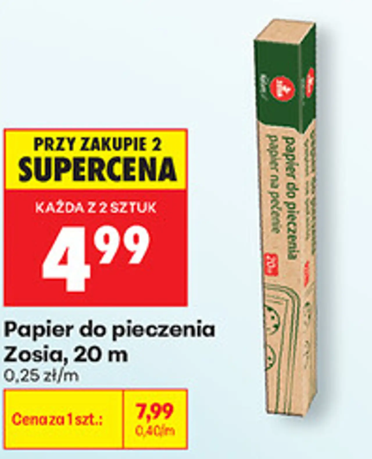 Papier do pieczenia Zosia, 20 m