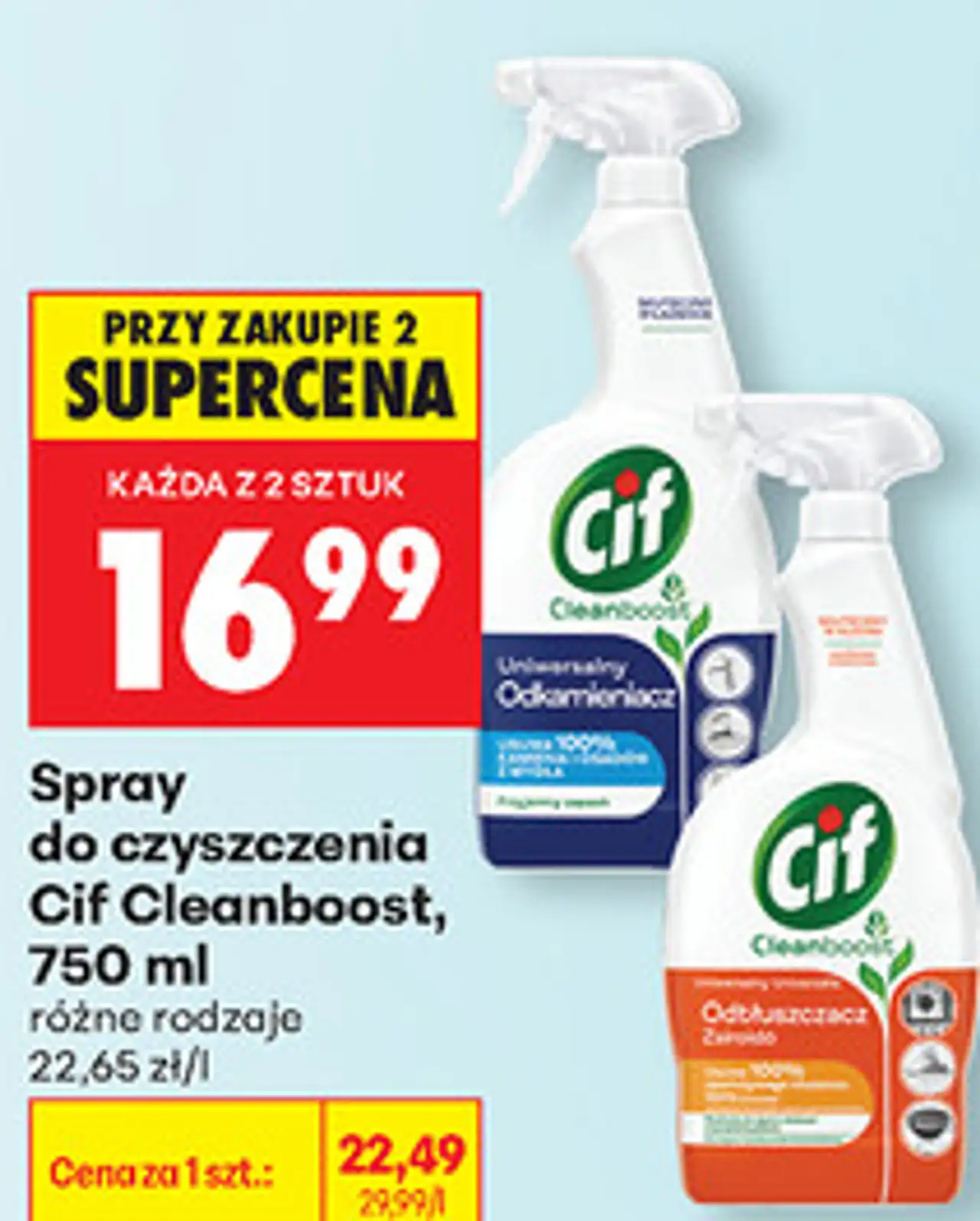 Spray do czyszczenia Cif Cleanboost, 750 ml