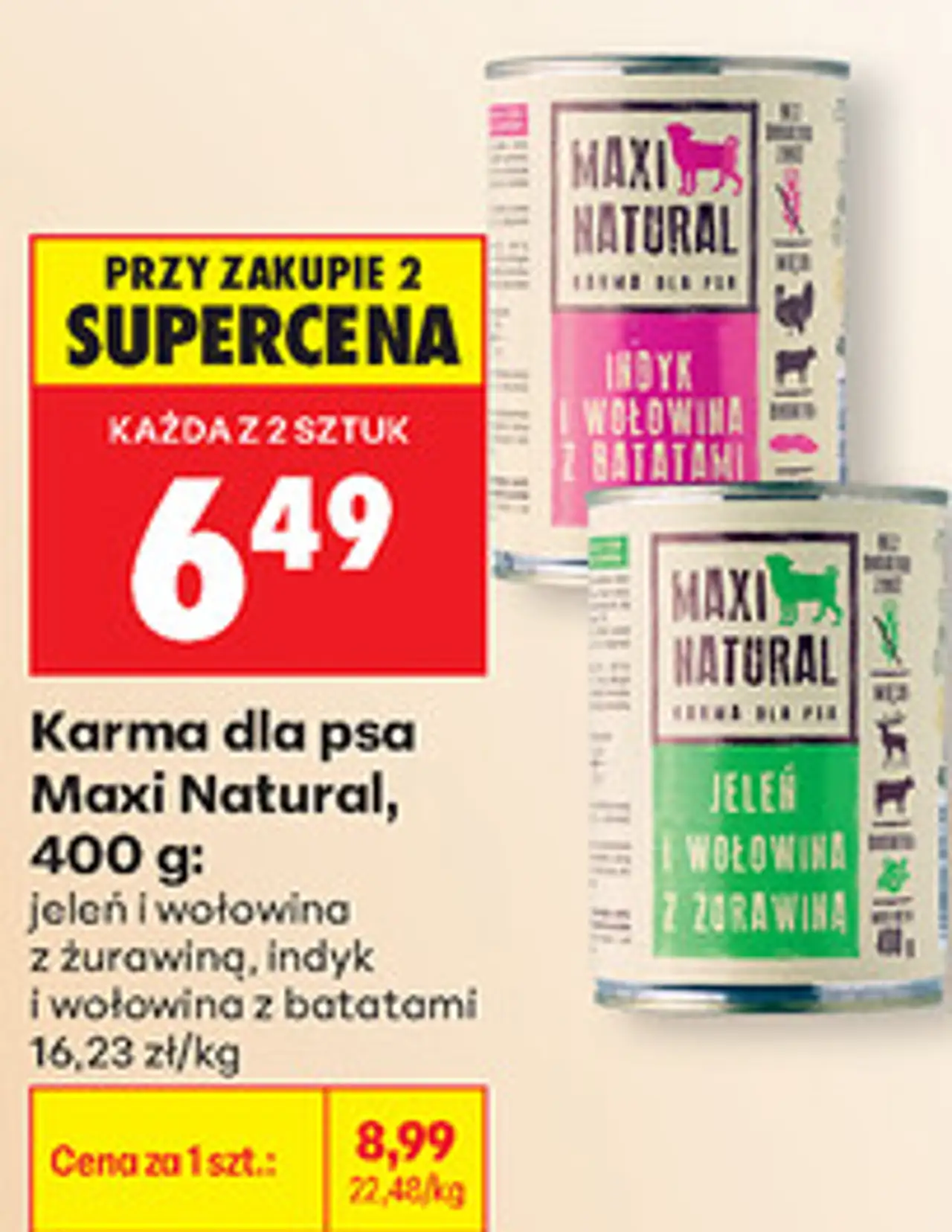 Karma dla psa Maxi Natural, 400 g