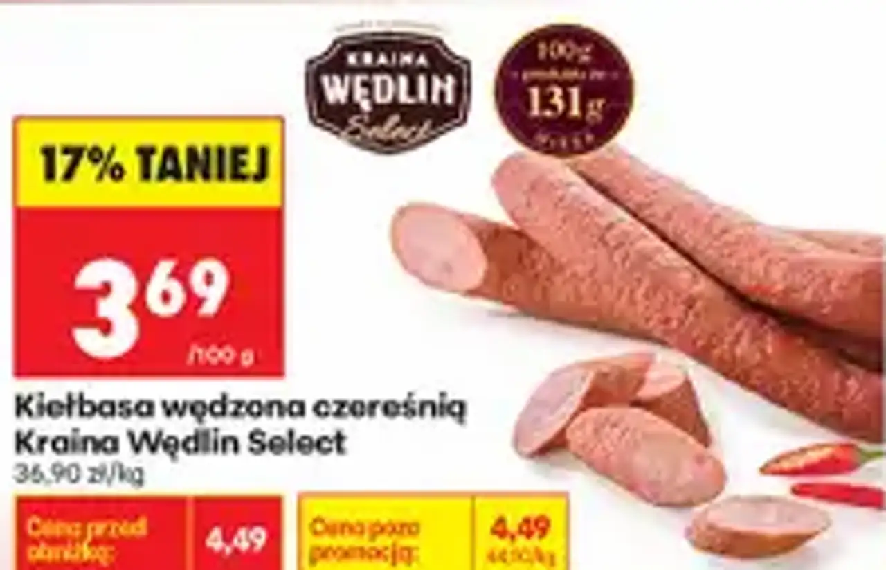 Kiełbasa wędzona czereśnią Kraina Wędlin Select