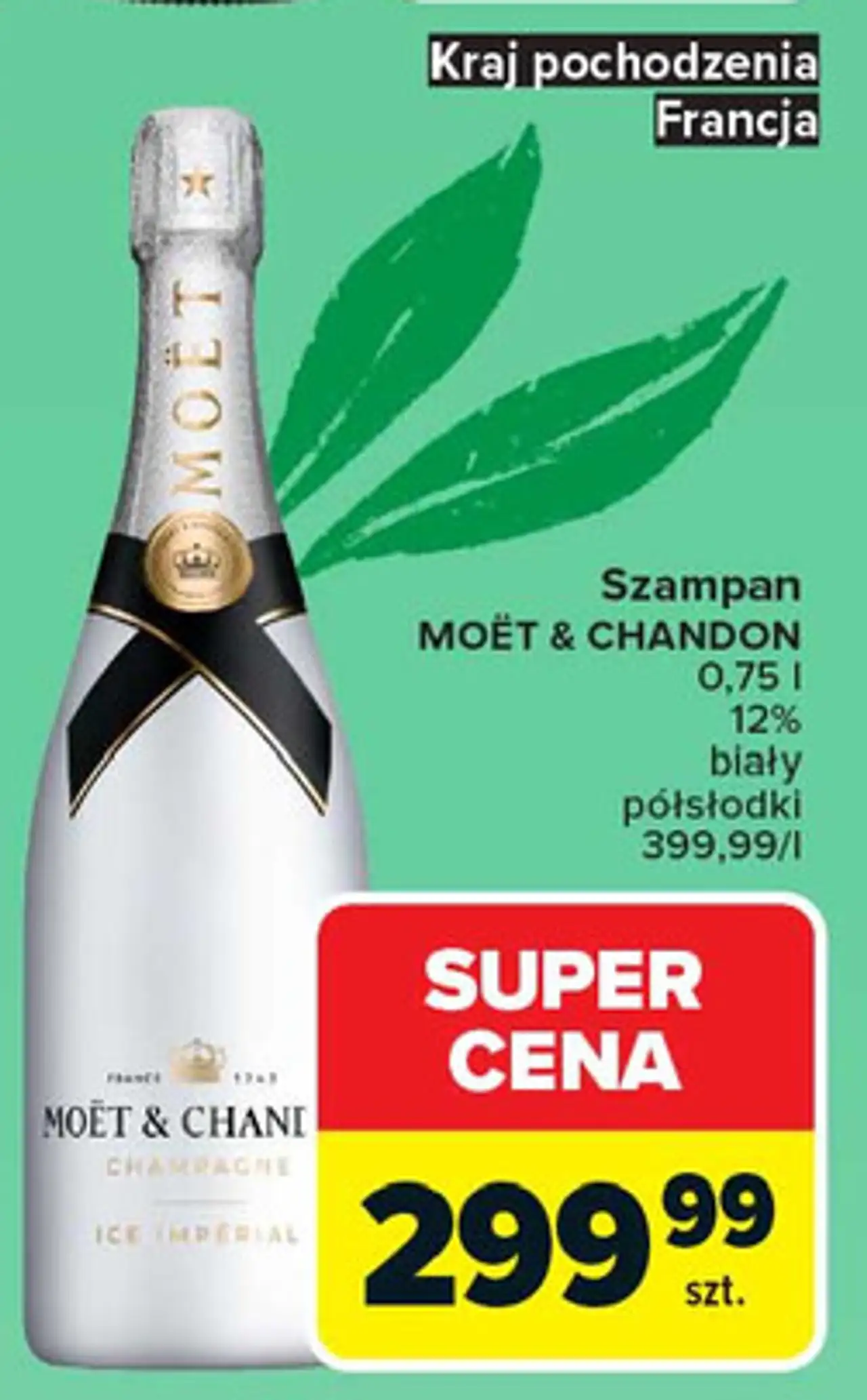 Szampan MOËT & CHANDON 0,75 l 12% biały półsłodki