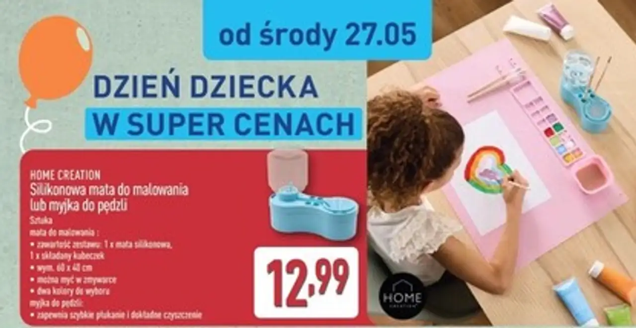 HOME CREATION Silikonowa mata do malowania lub myjka do pędzli