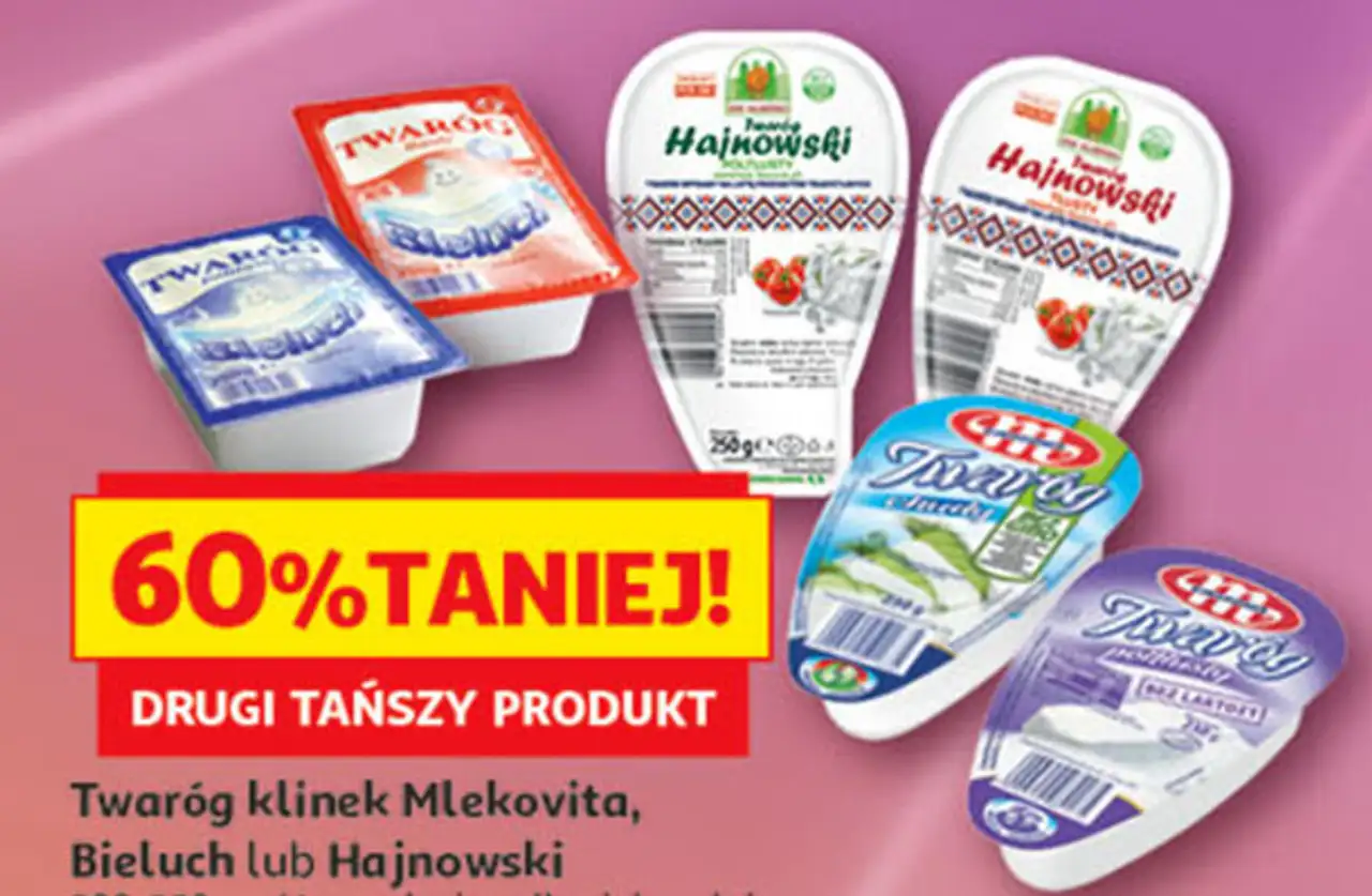 Twaróg klinek Mlekovita, Bieluch lub Hajnowski 230-250 g, różne rodzaje, miksuj dowolnie