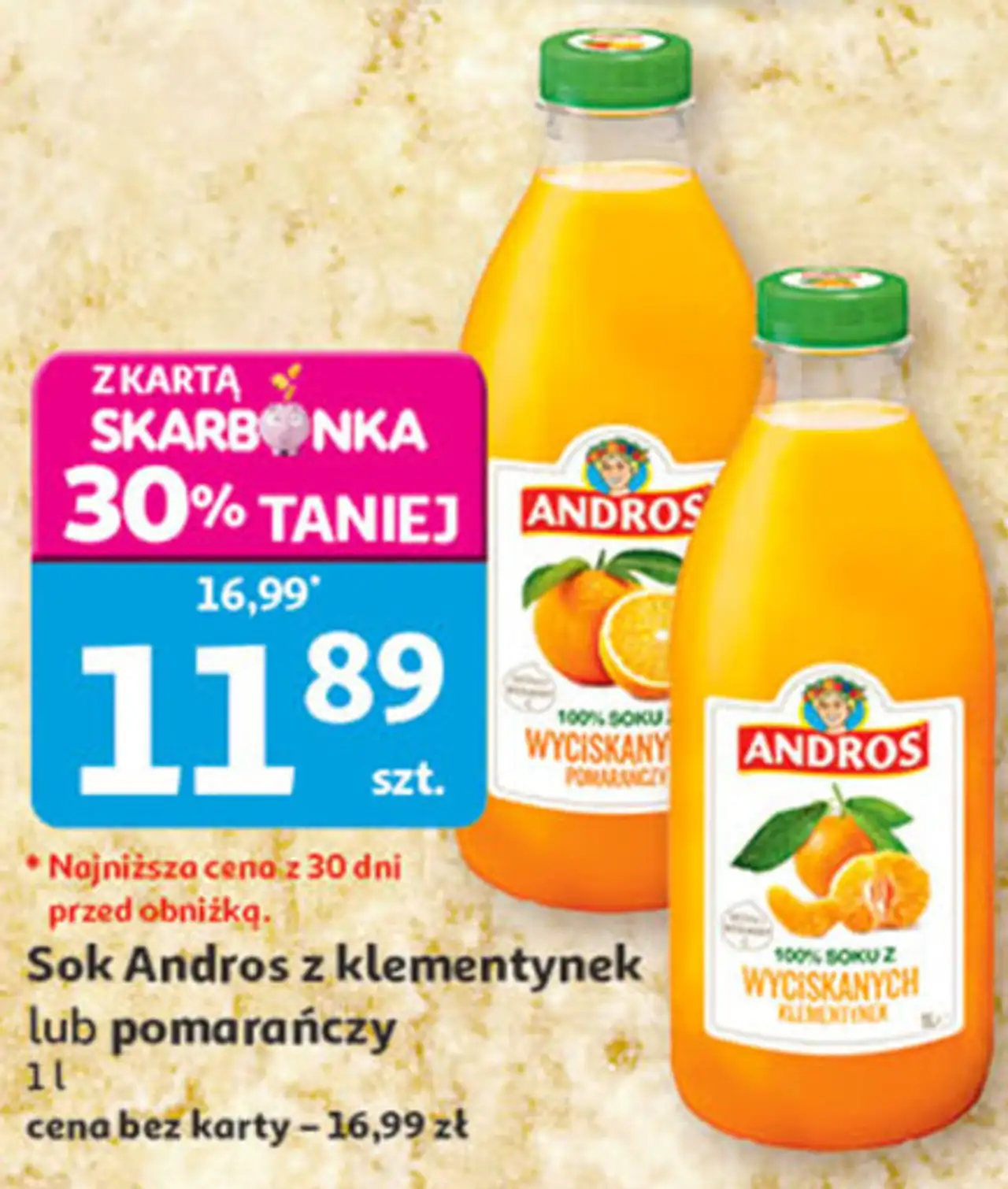 Sok Andros z klementynek lub pomarańczy