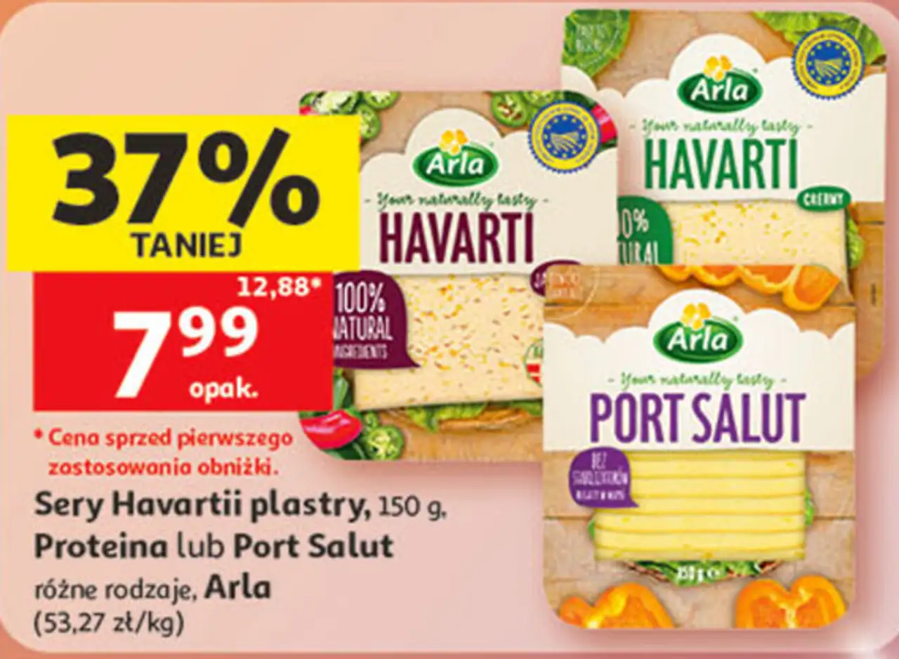 Sery Havartii plastry, 150 g, Proteina lub Port Salut, różne rodzaje, Arla